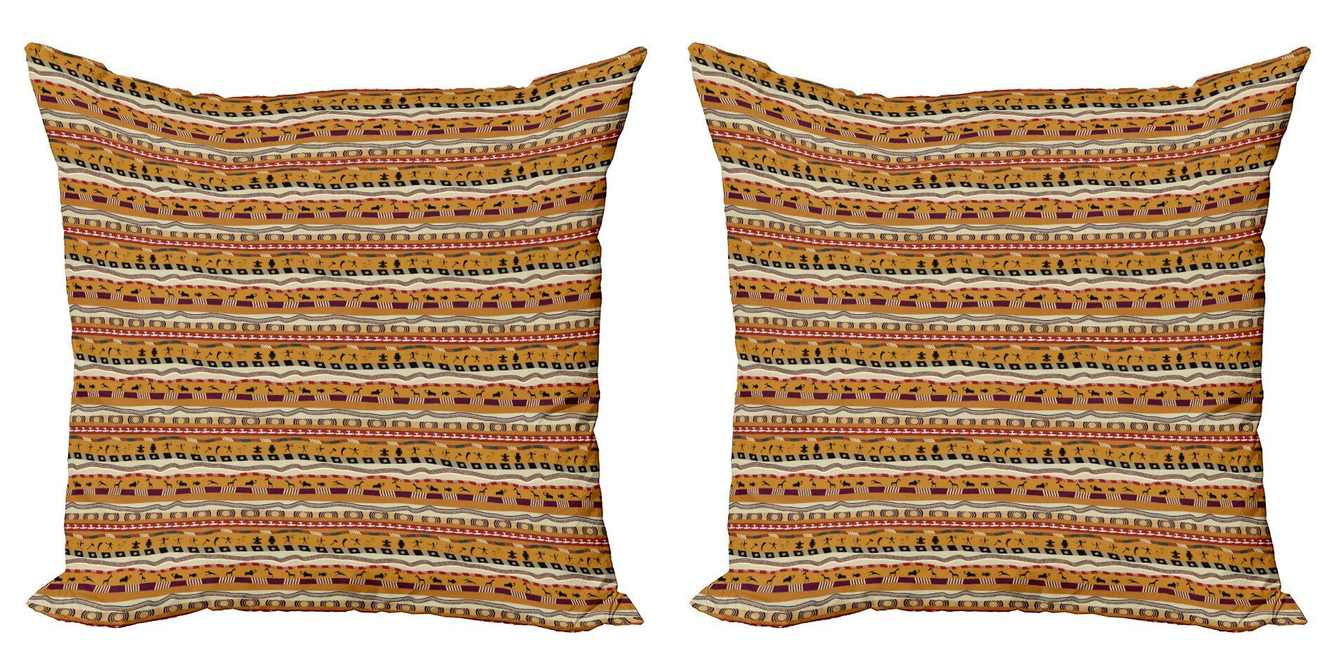 und Formen Stück), Doppelseitiger Kissenbezüge Modern (2 Digitaldruck, Accent Primitive Stammes Abakuhaus