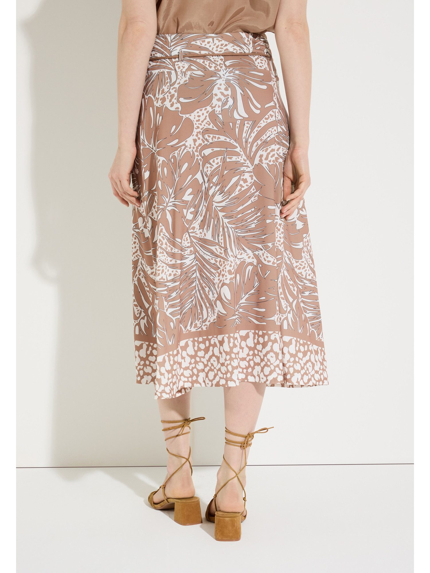 MORE&MORE Jerseyrock unkomplizierter Schlupfrock, Blätterprint