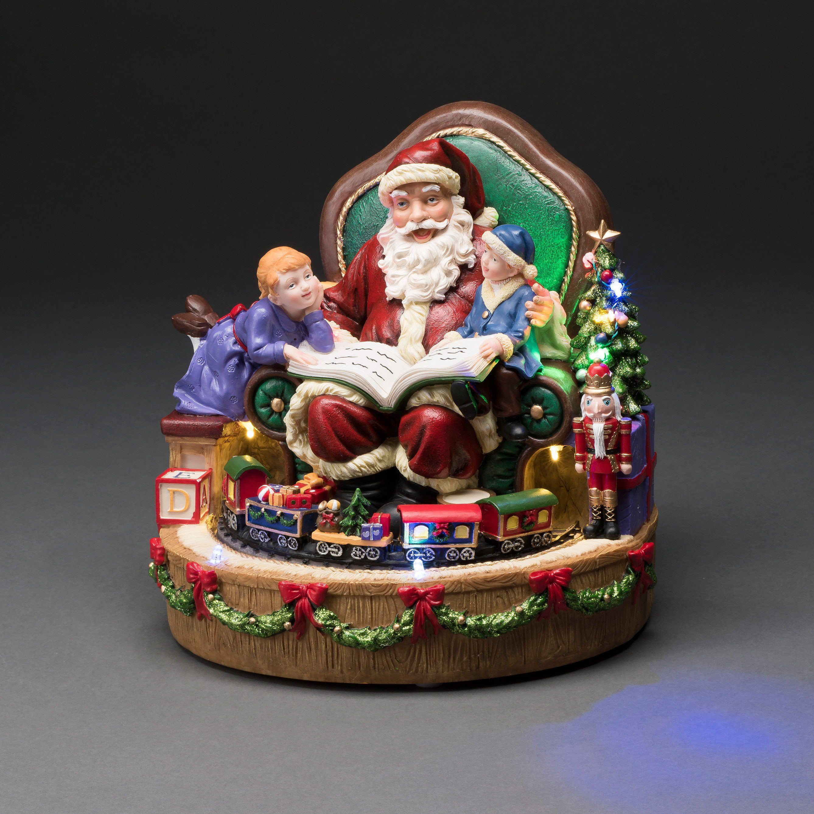 Weihnachtsmann Zug Weihnachtsfigur (1 Szenerie mit KONSTSMIDE und Weihnachtsdeko LED St), Kindern