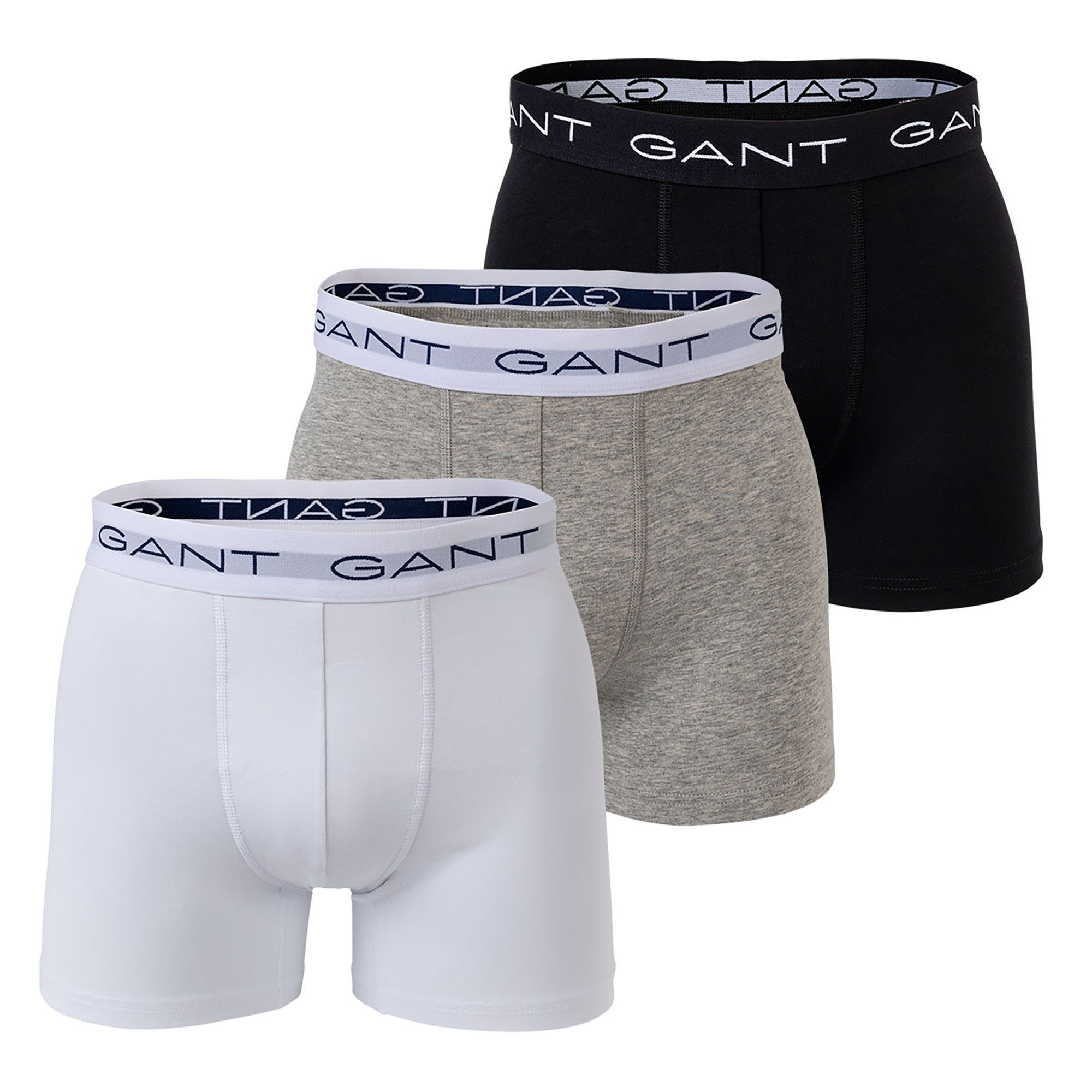 Gant Boxer Herren Boxershorts, 3er Pack - Boxer Briefs Grau