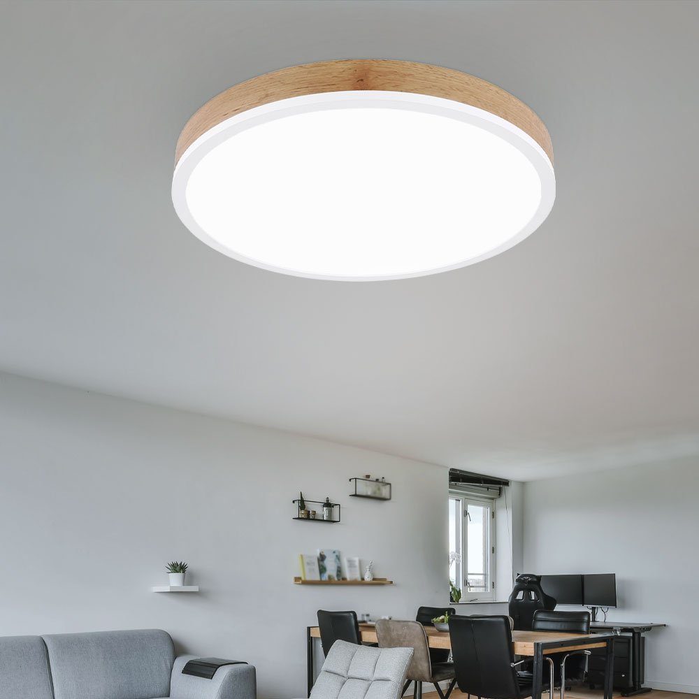 Wohnzimmerleuchte LED weiß Deckenlampe Deckenleuchte, Globo Deckenleuchte LED Metall