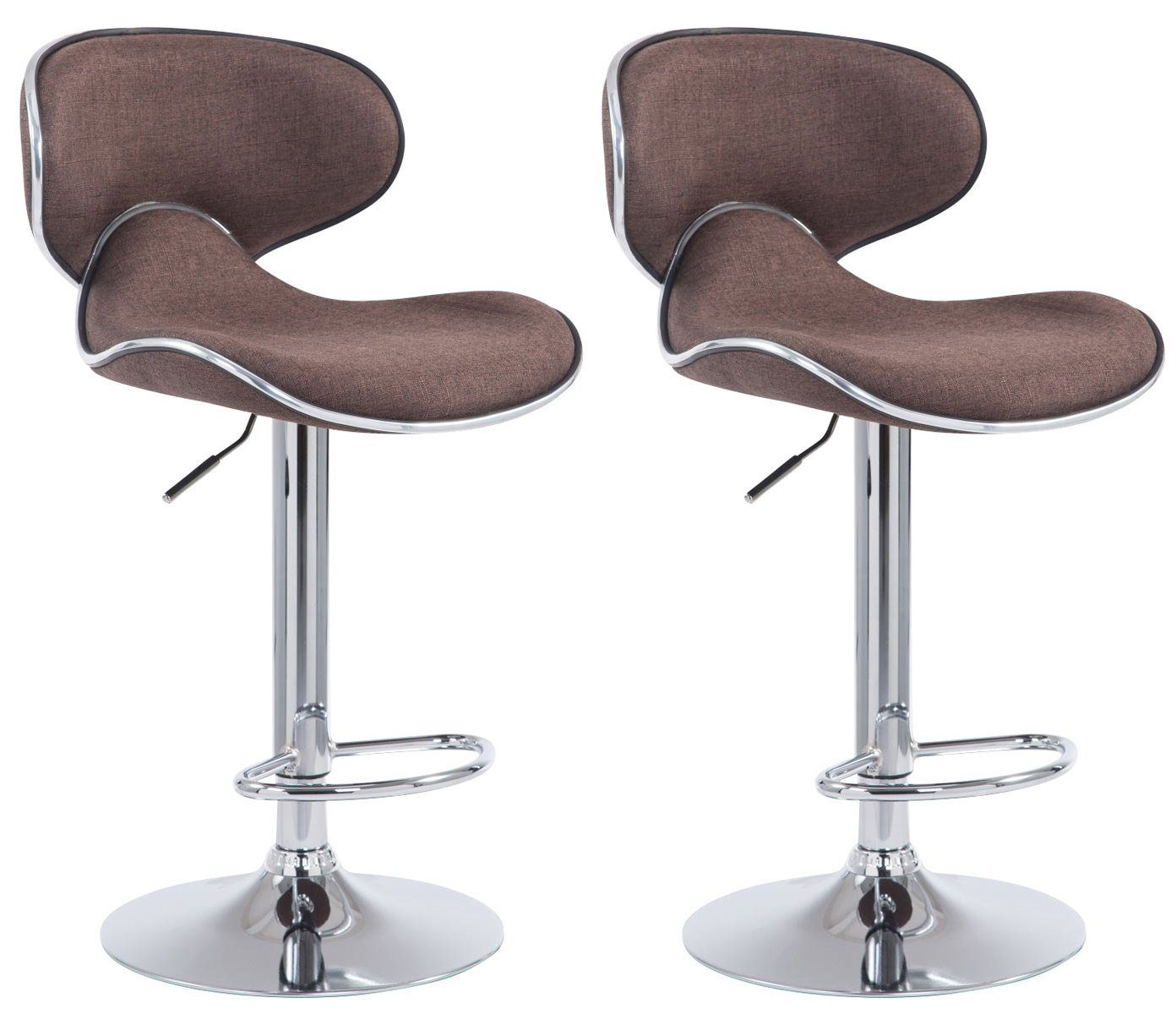 Barhocker 2er Set Barhocker Las Vegas V2 Stoff chrom