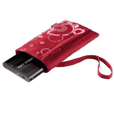 Hama Festplattentasche Tasche Print Rot Case Schutz-Hülle Bag Cover, Tragegurt Aufbewahrung 2,5" Zoll externe HDD tragbare Festplatte PC