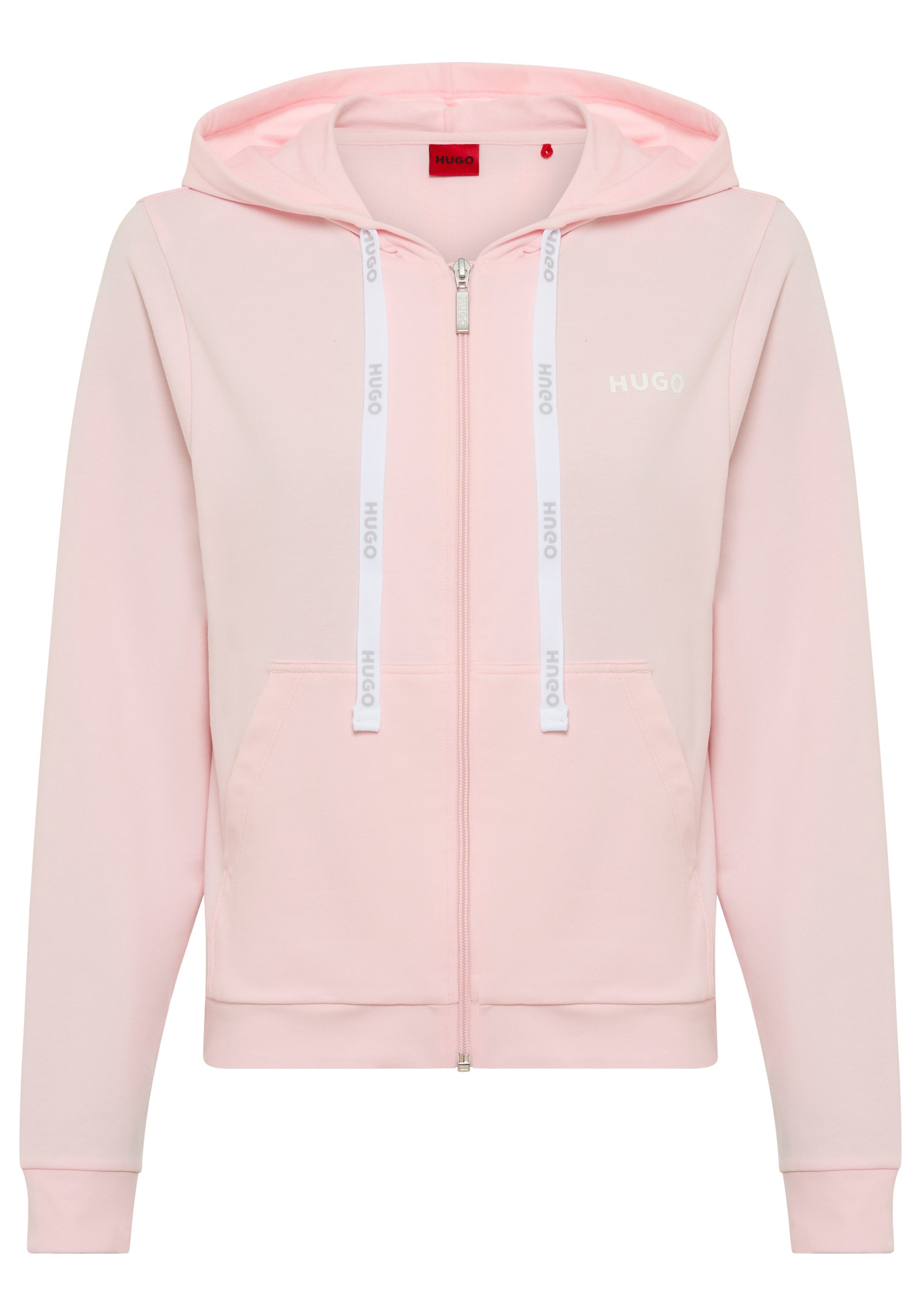 HUGO Sweatjacke Kapuze, Reißverschluss, gerade geschnitten