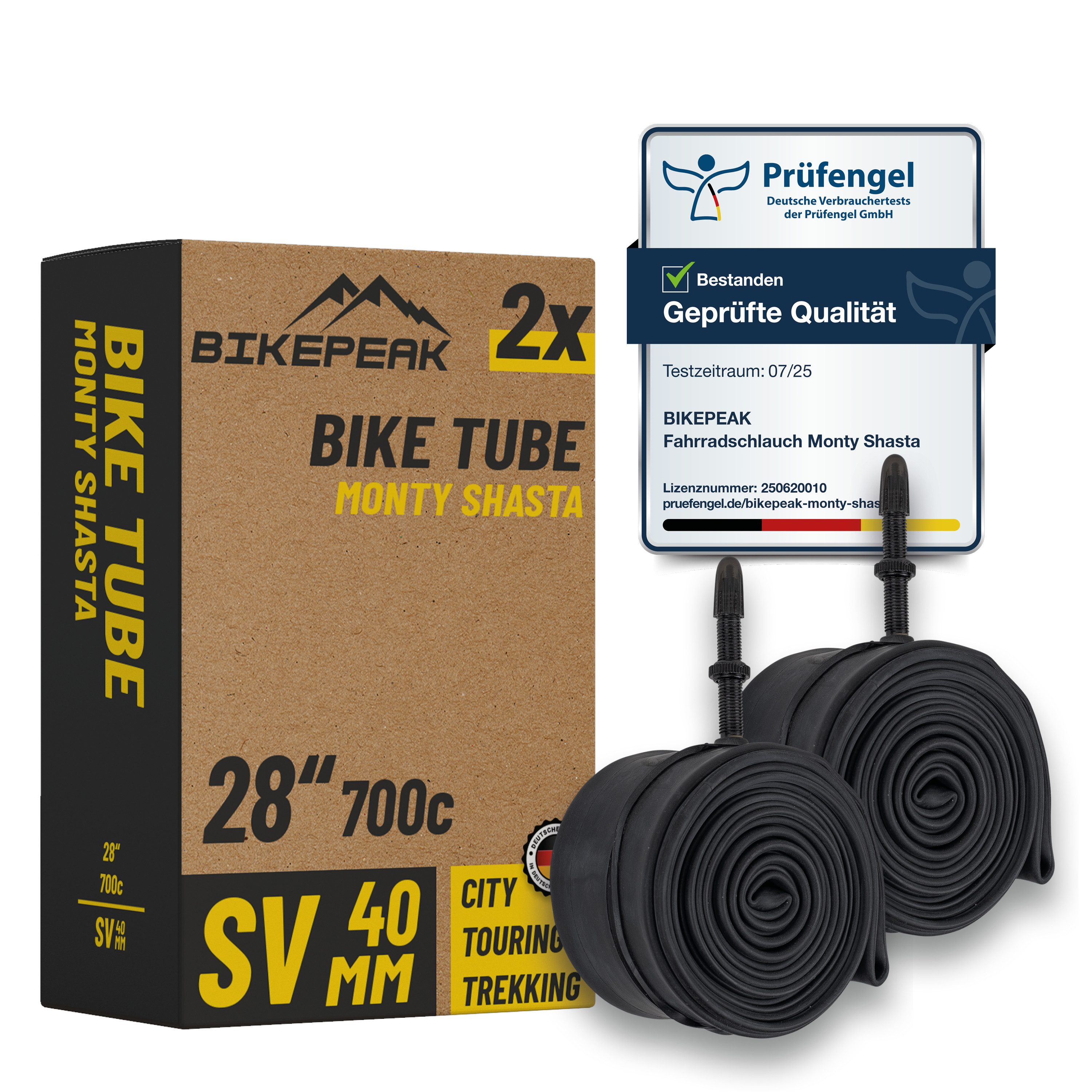BikePeak Fahrradschlauch BikePeak 2x Fahrradschlauch Monty Shasta City 28" SV 28/47-622/635