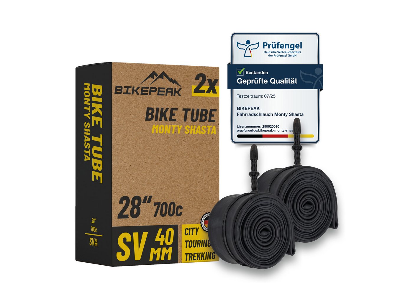 BikePeak Fahrradschlauch BikePeak 2x Fahrradschlauch Monty Shasta City 28" SV 28/47-622/635
