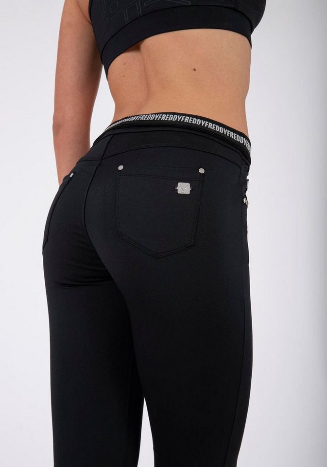 NOW Viskosemix mit umschlagbaren Leggings Elastizität Taillenbund, mit YOGA mit maximaler SKINNY Beweglichkeit für Freddy Stretch