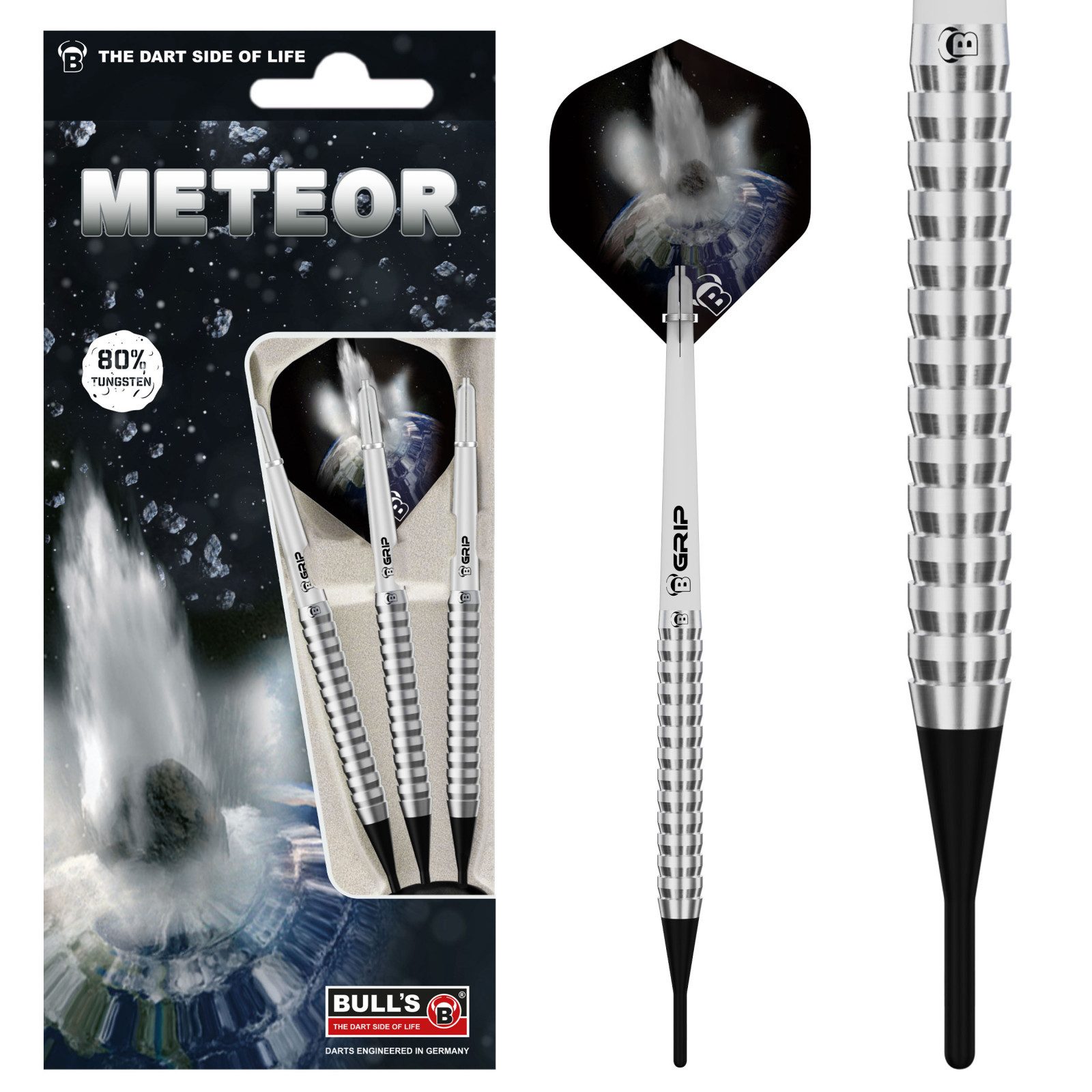 Softdarts Bull´s Softdart, Meteor MT4, 80% Tungsten, 20g., Silber
