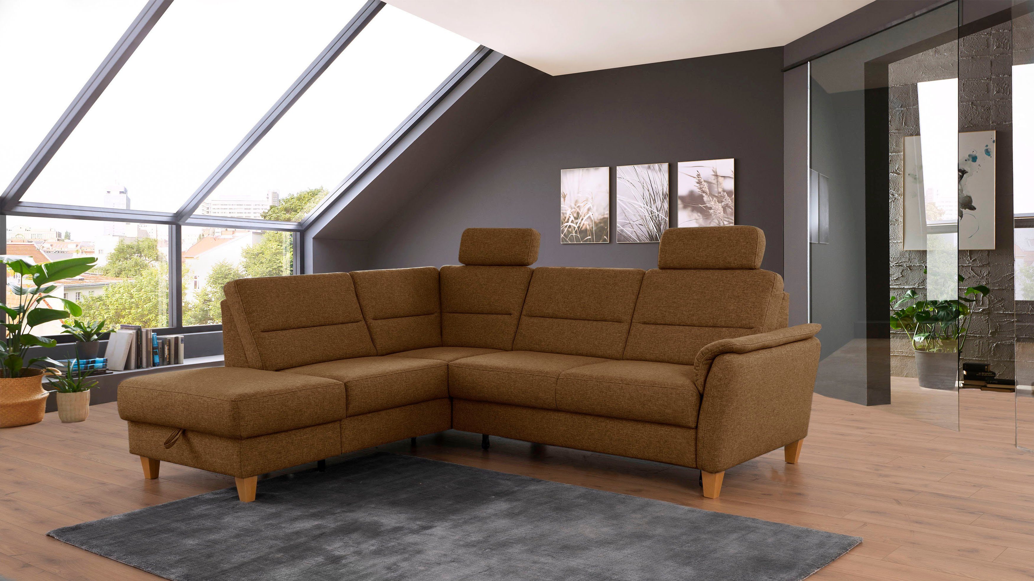 Home affaire Ecksofa Palmera L-Form, Federkern, günstig online kaufen