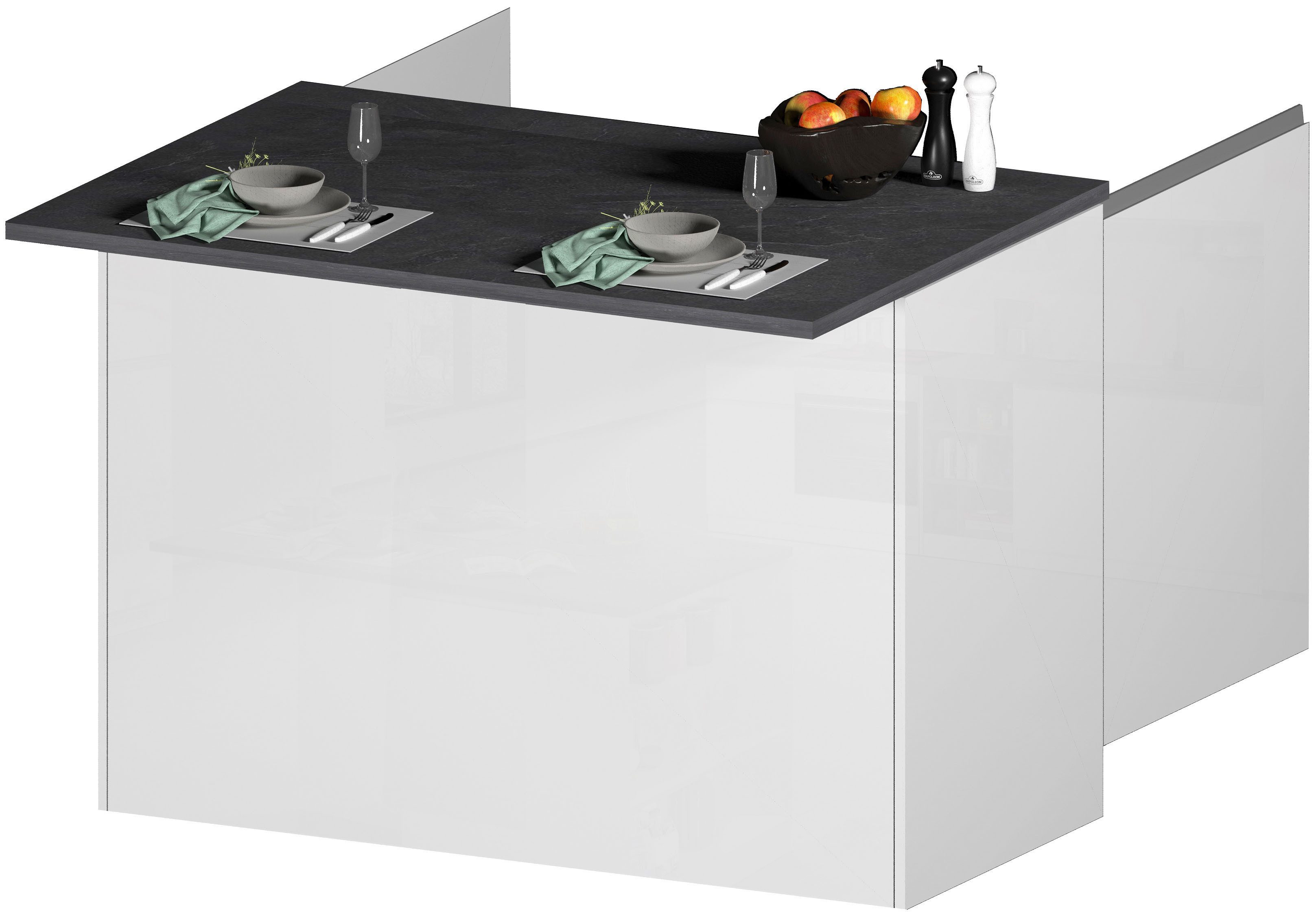 KOCHSTATION Kücheninsel KS-Sole, Breite 125 cm, mit 2 Türen