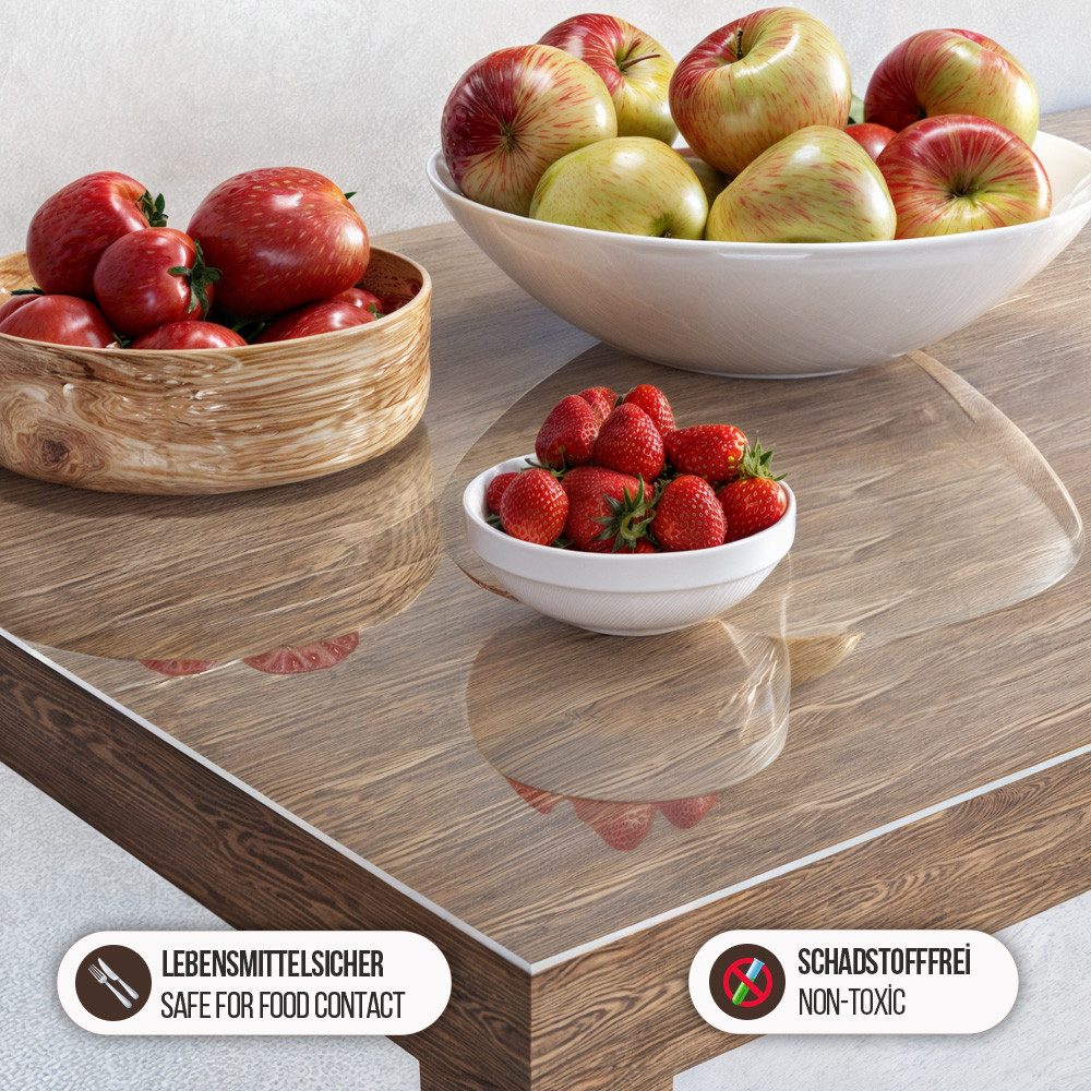 Blade Tischdecke Tischdecke Transparente Glasklar Tischfolie 2 mm, abgeschr günstig online kaufen