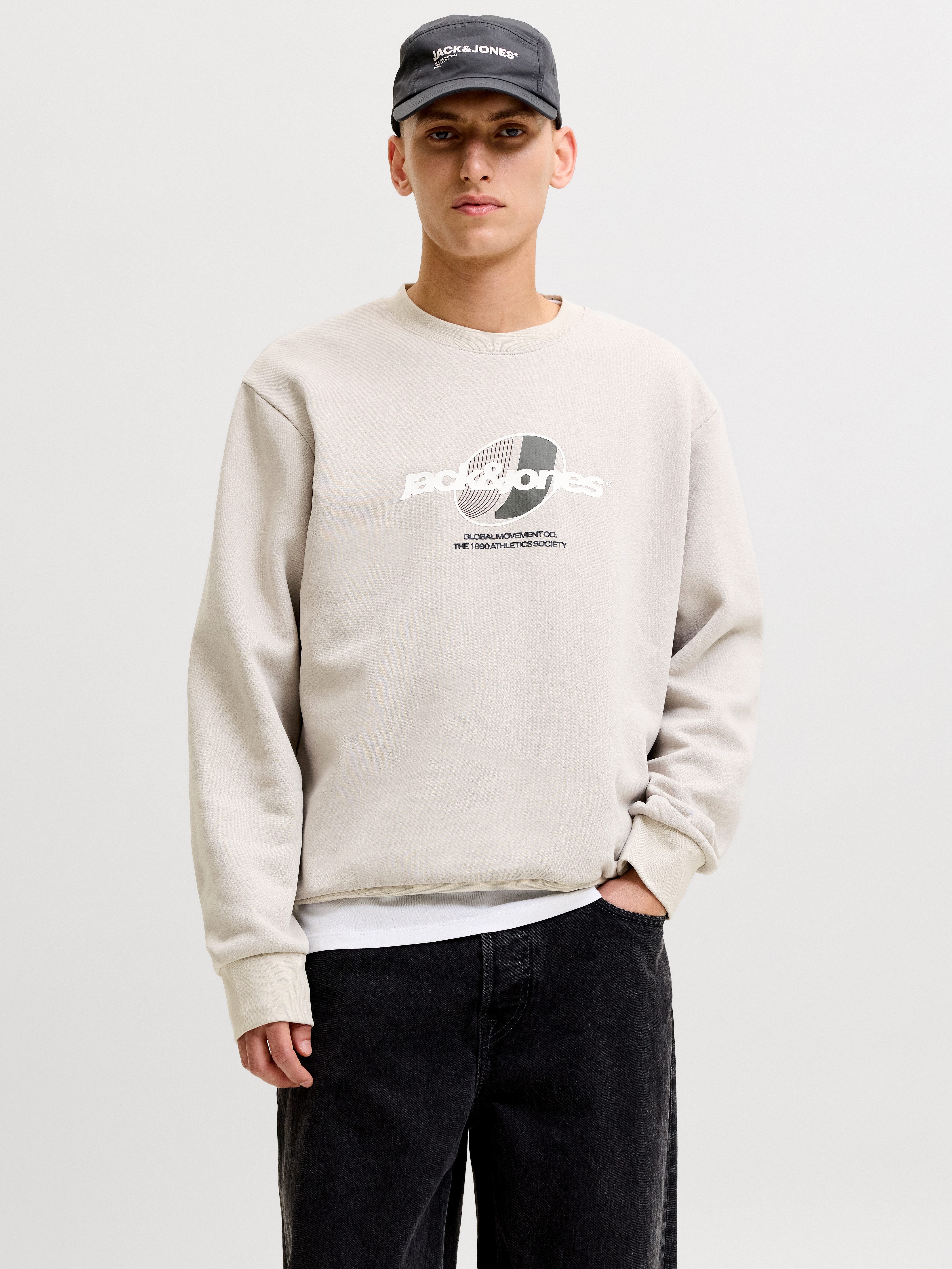 Jack & Jones Sweatshirt JCOCLUB BRANDING SWEAT CREW NECK Baumwollmischung, regular fit