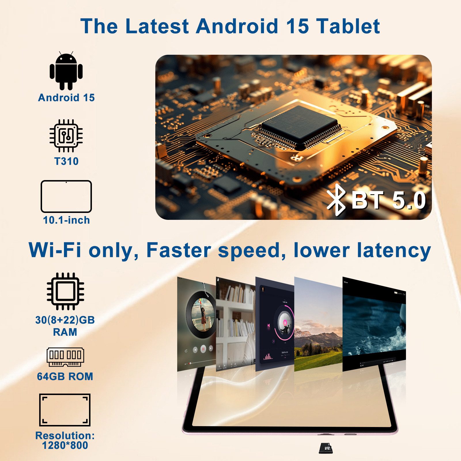 GOODTEL Meberry 30GB RAM 64GB Speicher, Android 15, WiFi, Widevine L1 Tablet (10.1", Android15, 6000 mAh Akku, mit mit Zubehör Tastatur, Maus)