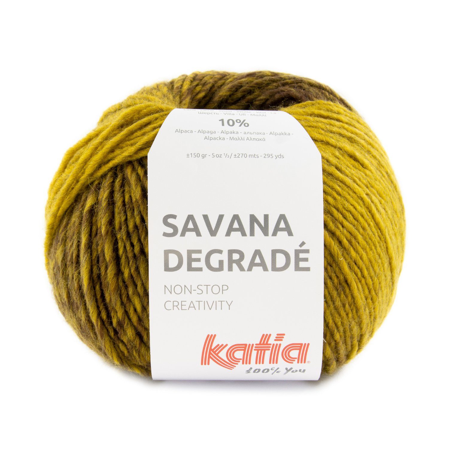 Katia Savana Degradé Wolle mit Farbverlauf zum Stricken und Häkeln Häkelwolle, 270,00 m (Farbverlaufswolle mit Alpakawolle, 150g Strickgarn, Strickwolle, Handstrickgarn), mit Alpaka