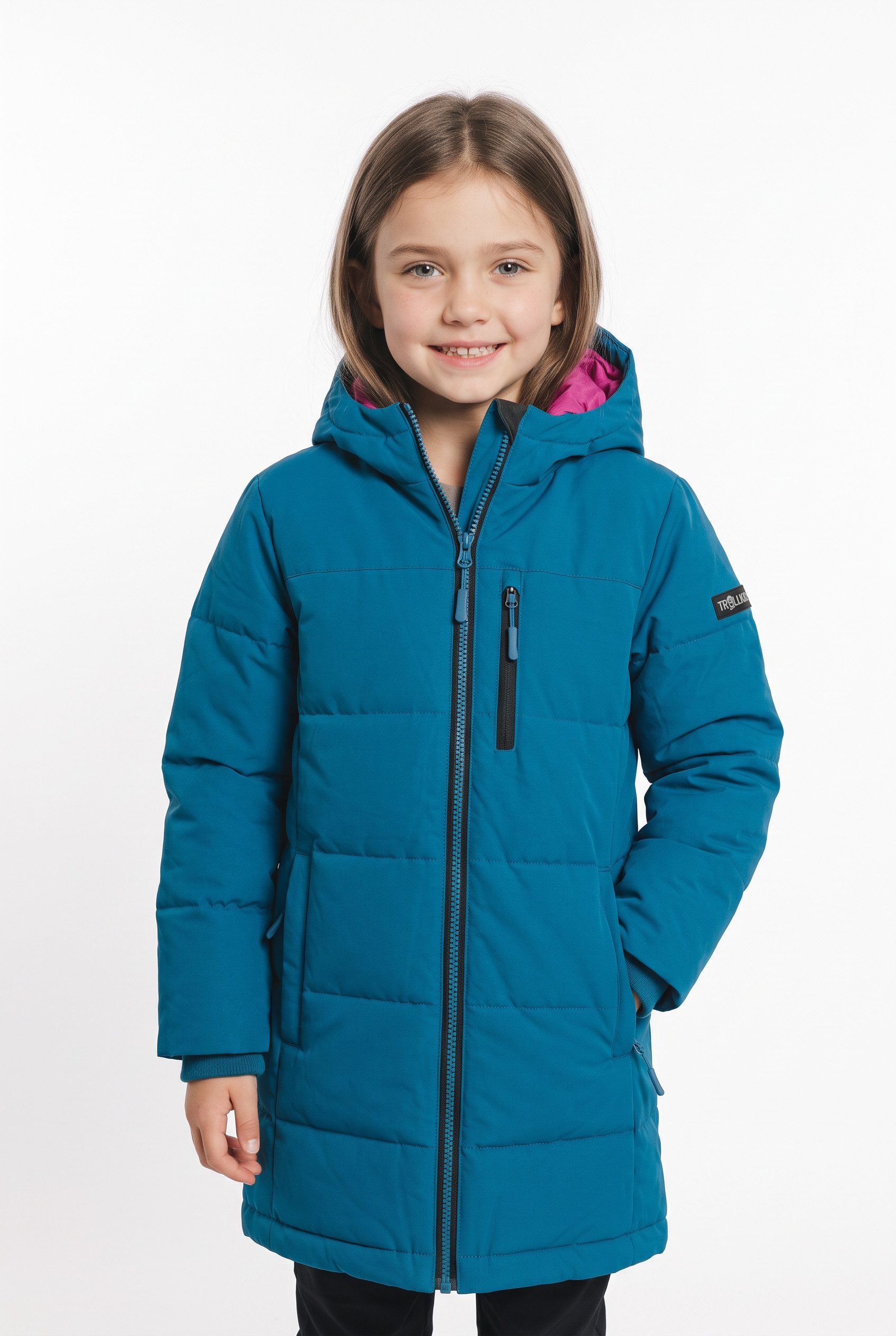 TROLLKIDS Wintermantel GIRLS AURLAND COAT XT Wintermantel, langer Schnitt, aus Polyester, mit fester Kapuze