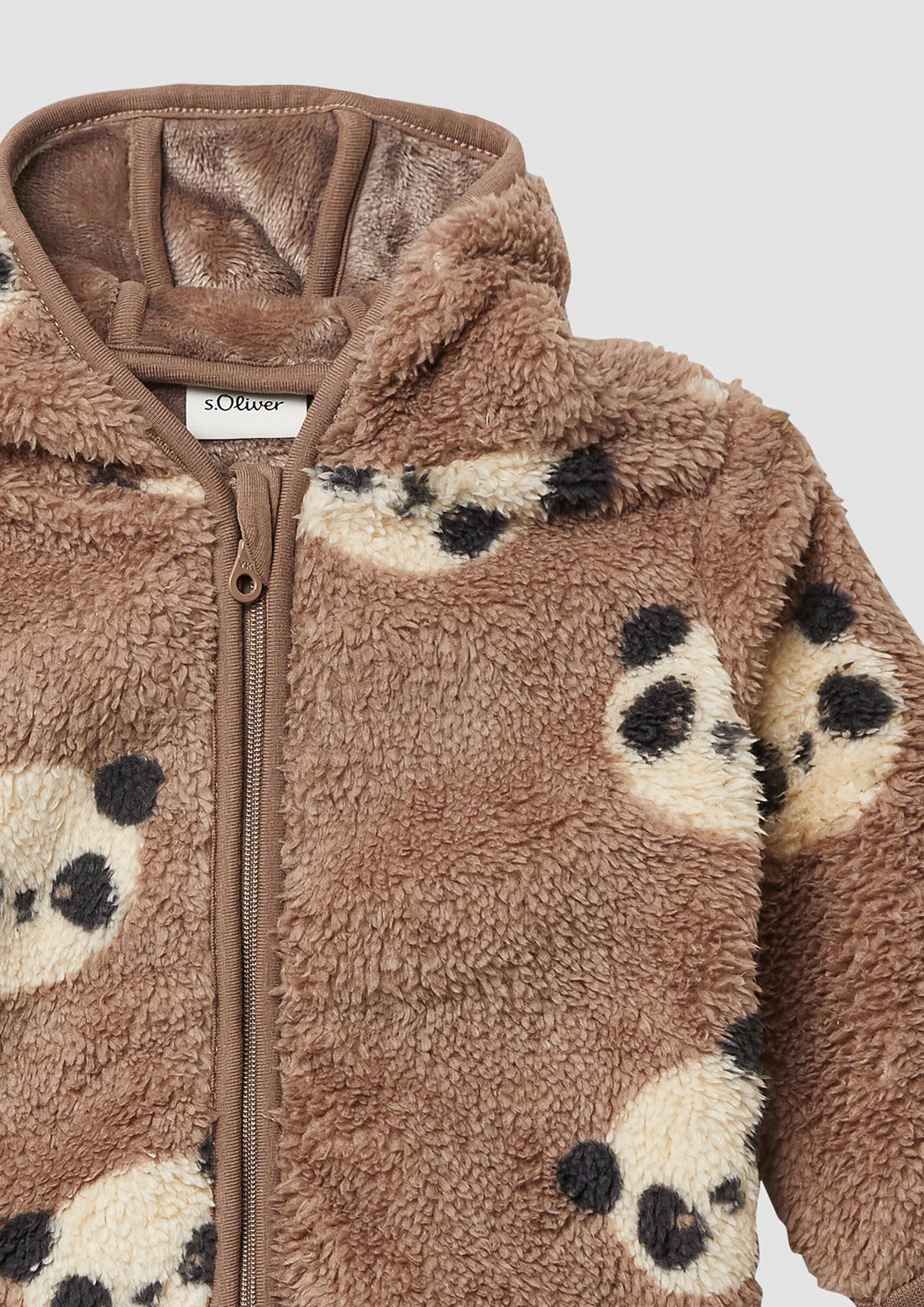 s.Oliver Funktionsjacke Indoor-Jacke Unisex Plüsch-Kapuzenjacke