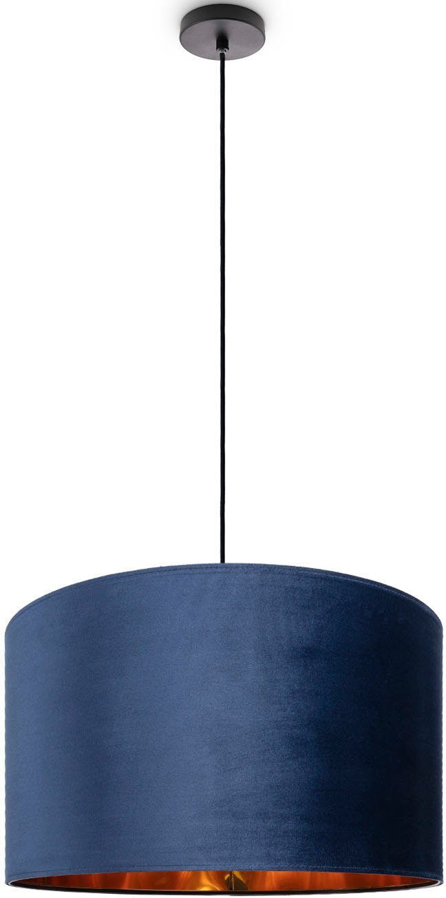 Paco Home Pendelleuchte Hugo Lampenschirm Wohnzimmer Kabel E27 aus Velour ohne Unifarben 1,5m Leuchtmittel, uni Deko Color