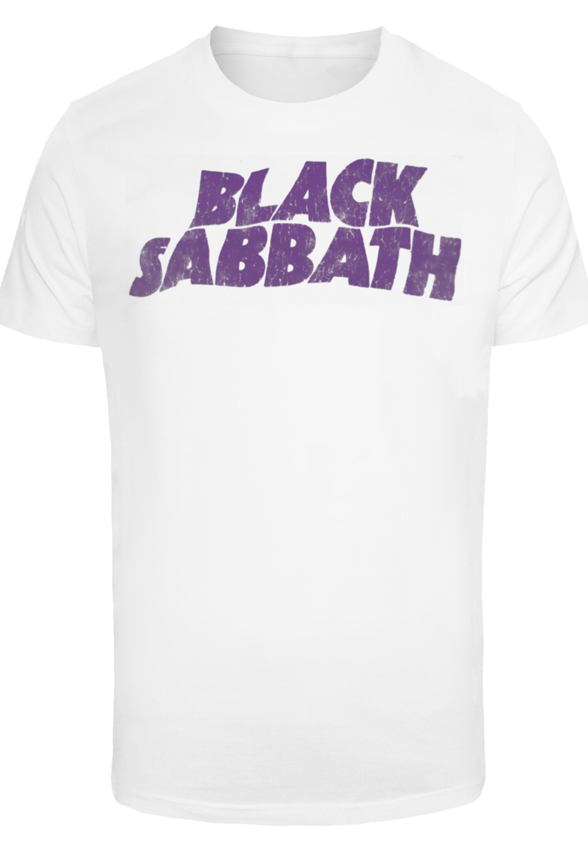 F4NT4STIC T-Shirt Black Sabbath Print Wavy lila weiß Logo