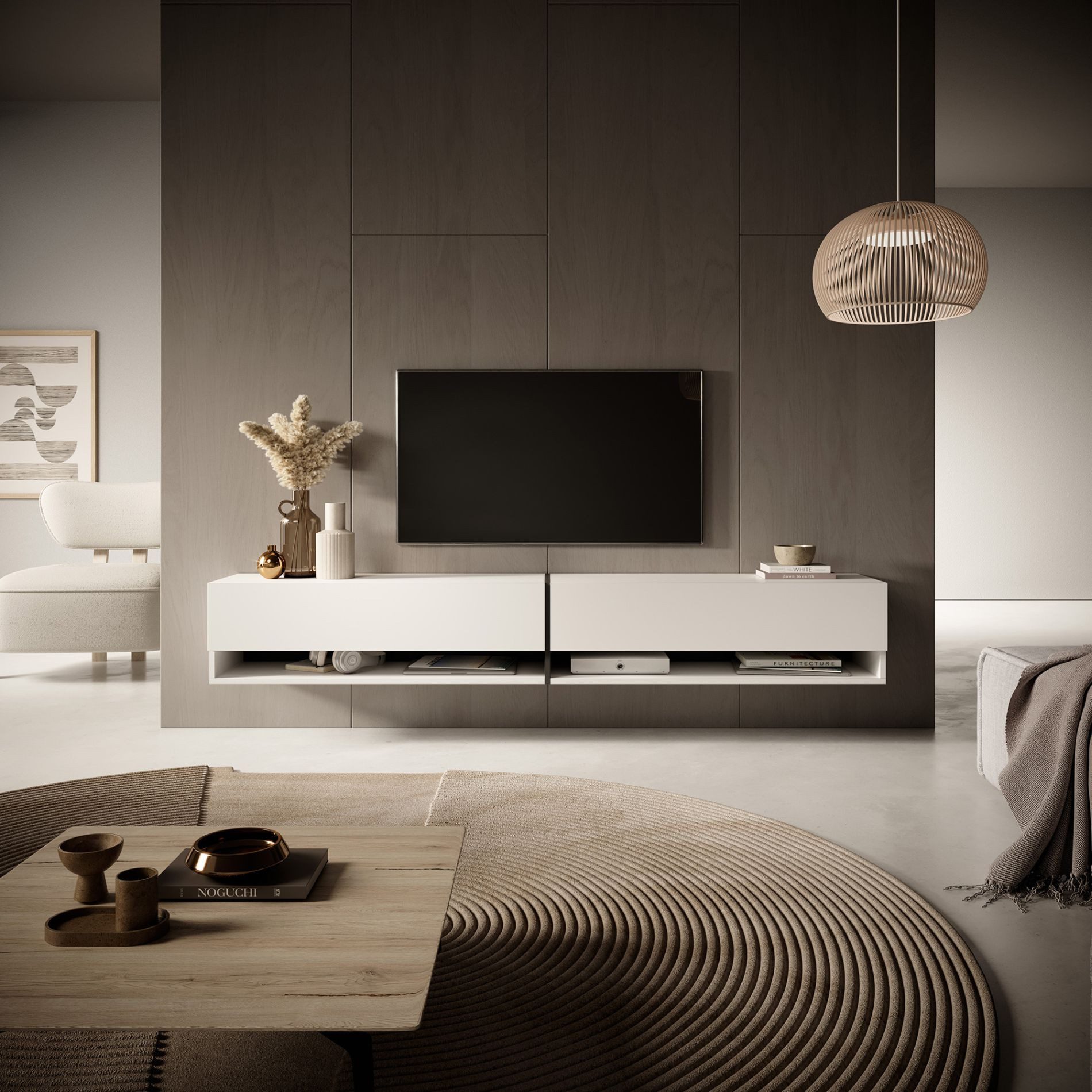 Selsey TV-Schrank TOSENA TV-Lowboard mit LED-Beleuchtung, Lamellenfront, Gl günstig online kaufen