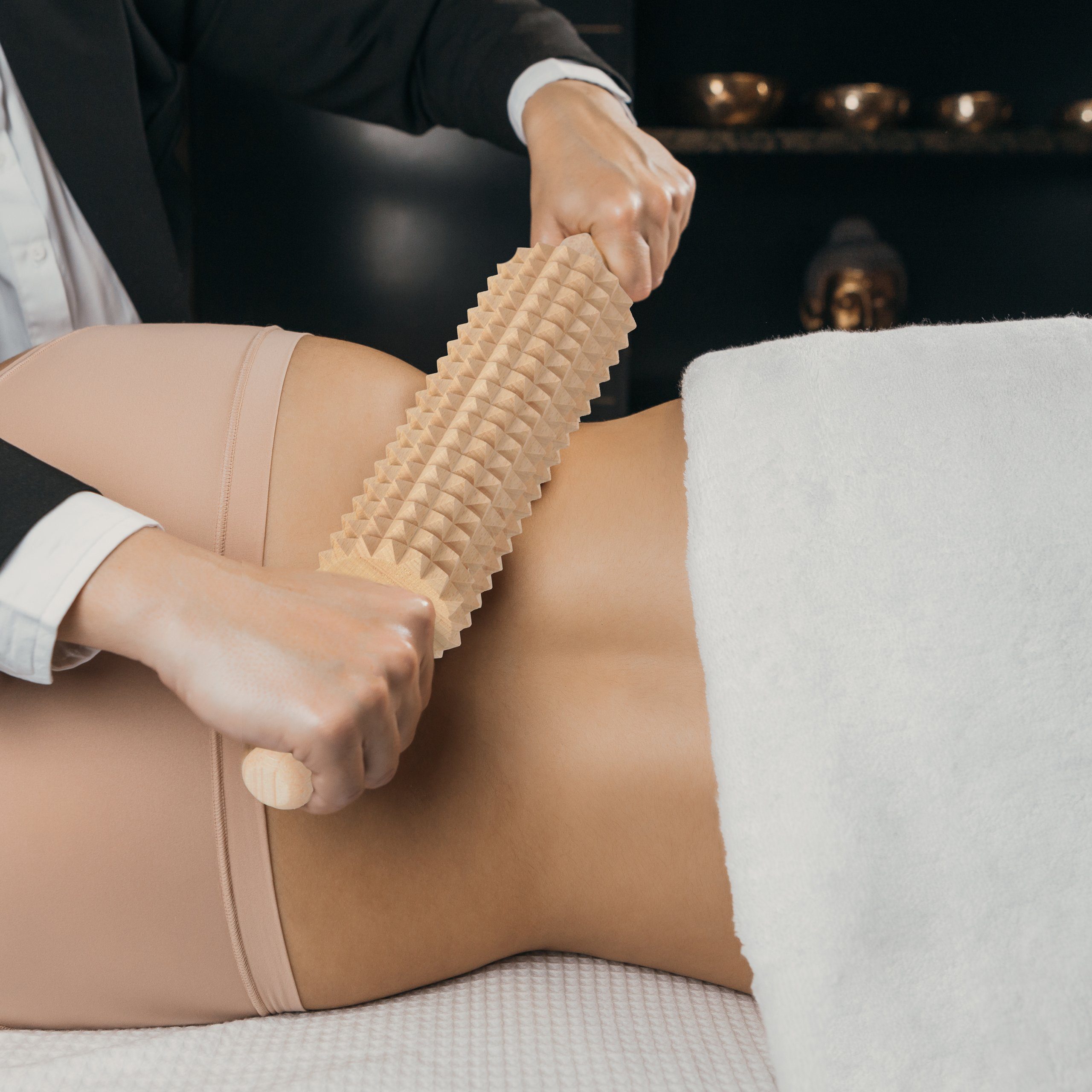 Lantelme Massageroller Holz Massage und Wellness Set für Hände Füße Nacken Körper, Massageset 3-tlg., 3er Seit, Massageroller, Fussmassageroller, Handmassageroller