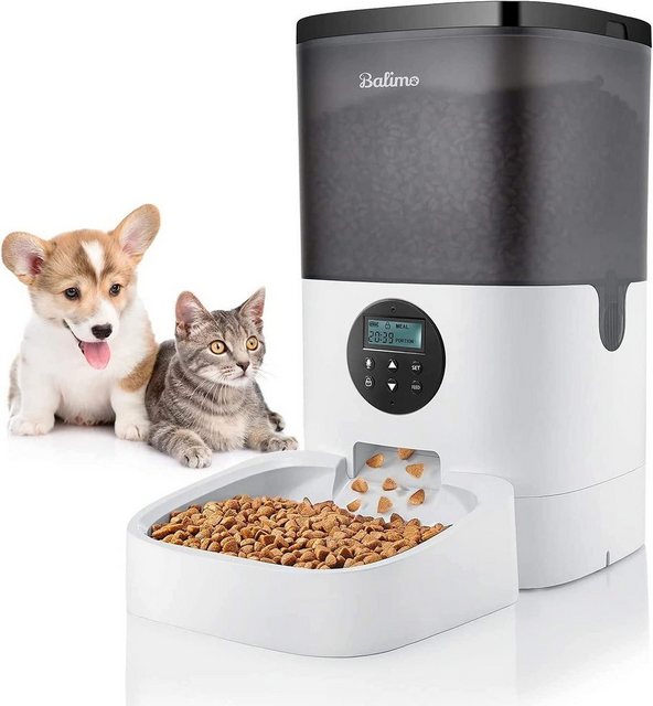 CECIPA Katzen-Futterautomat „Automatischer Futterspender Katze 4L, 1-4 Mahlzeiten/Tag“