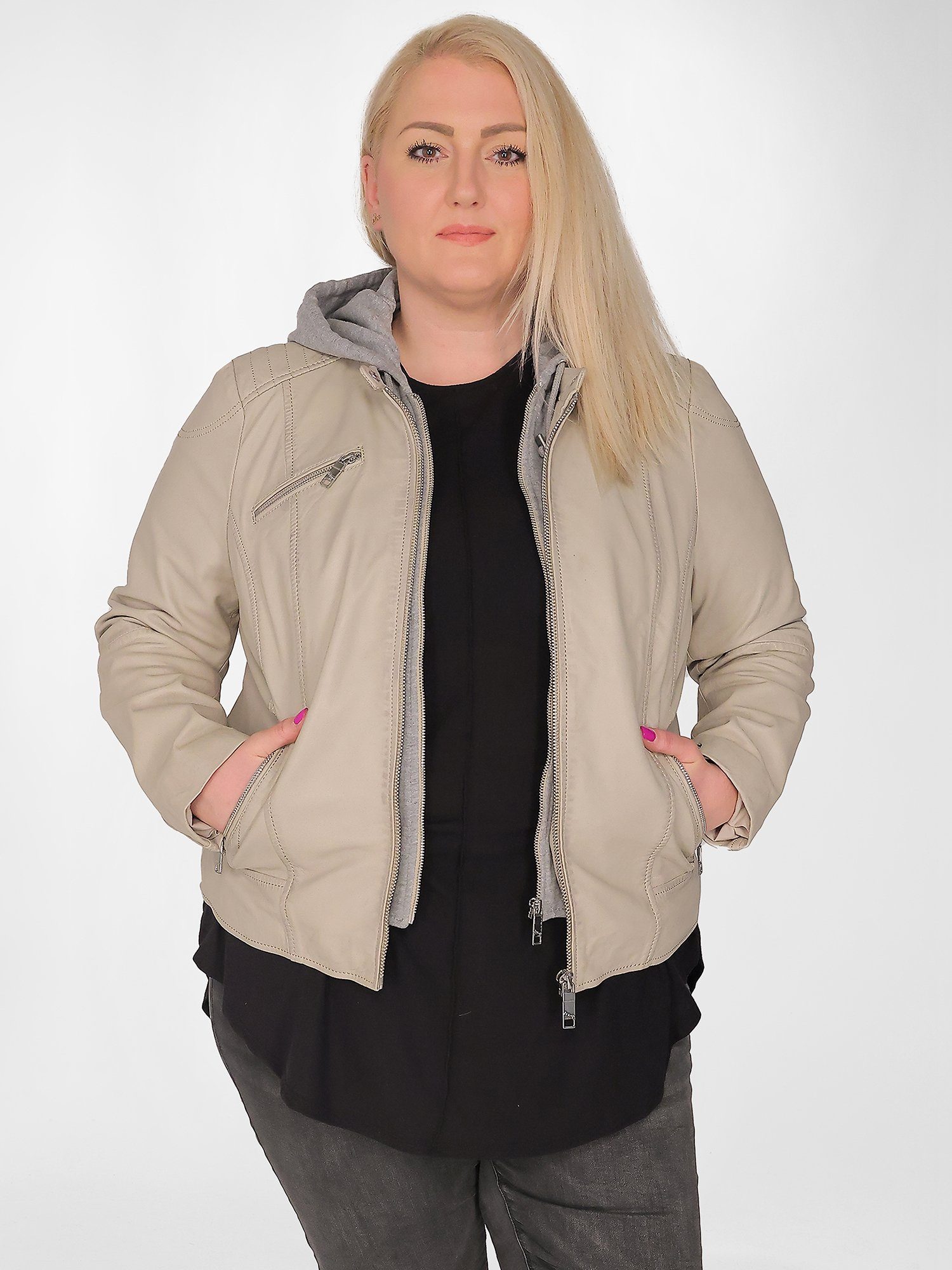 Maze Lederjacke 42021318 greige