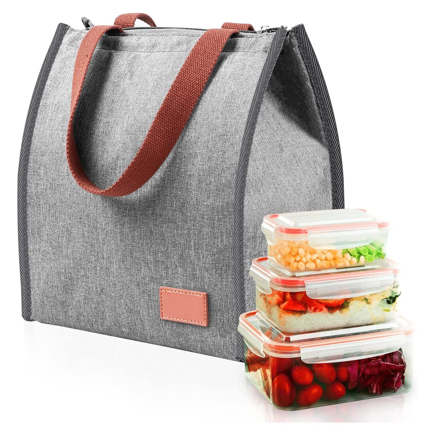 NUODWELL Lunchbox 10L Lunchtasche, Faltbar Kühltasche mit Folienfutter für Arbeit Schule