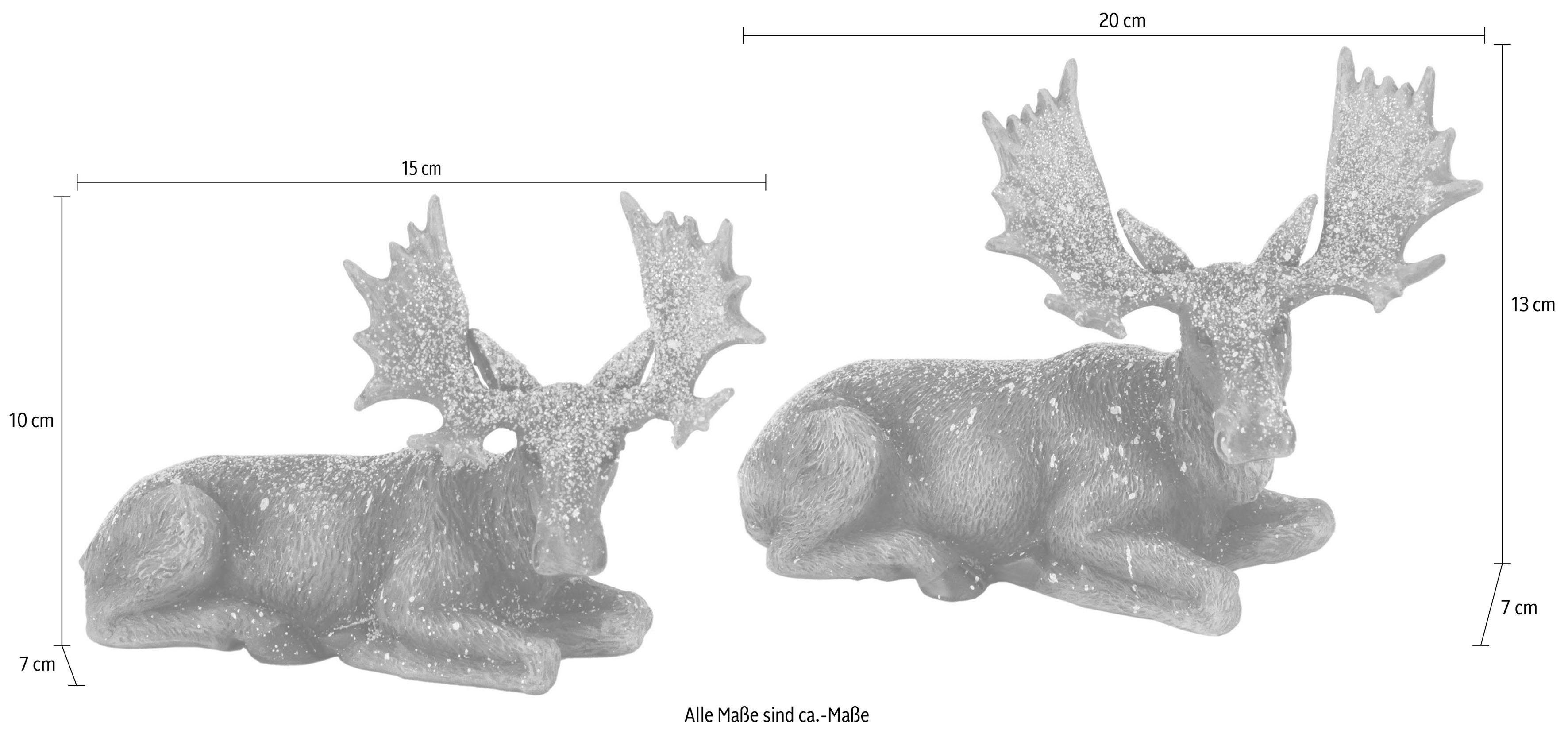 I.GE.A. Tierfigur Elch liegend (Set, St), 2 Polyresin