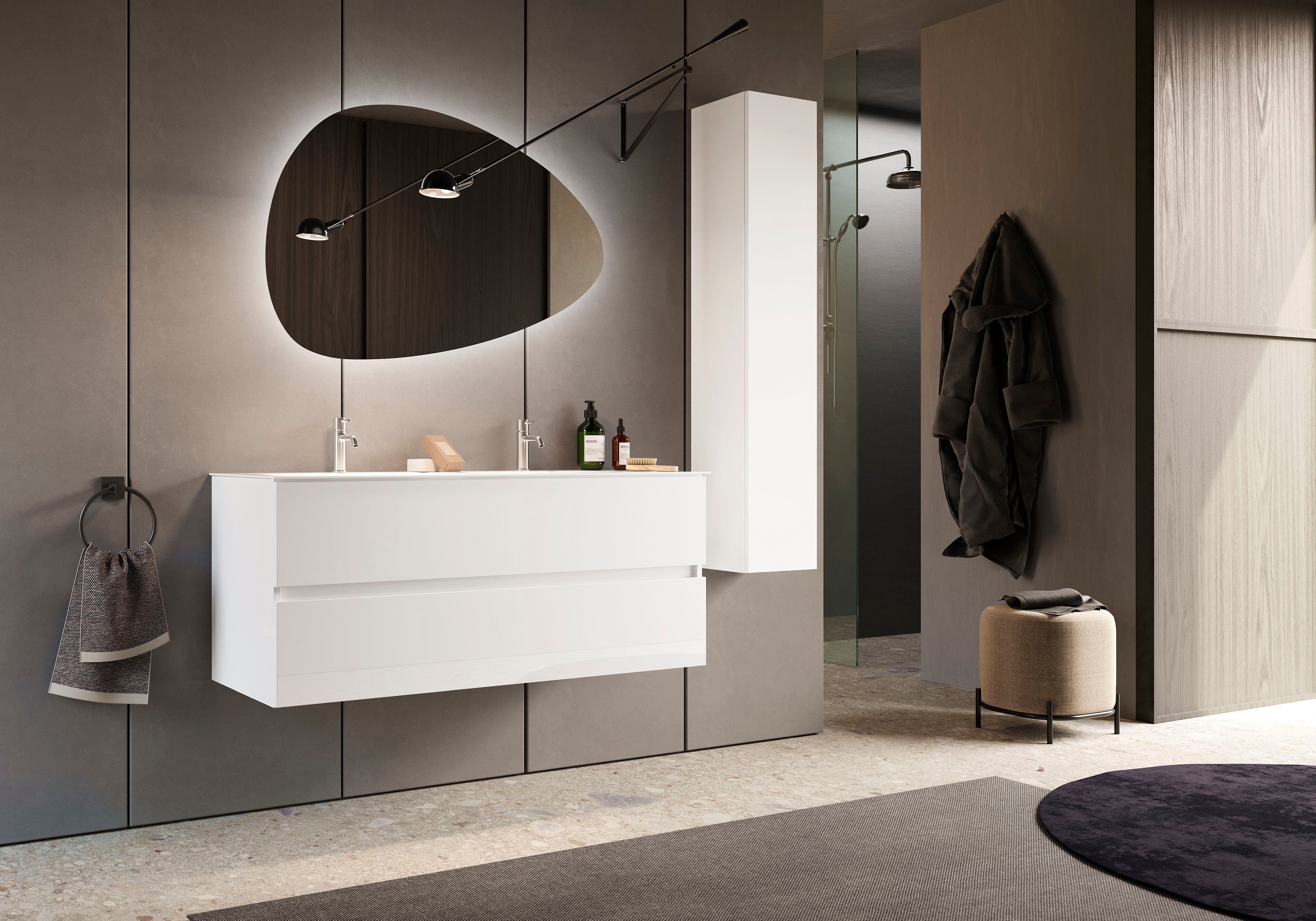 welltime Doppelwaschtisch Start, Breite 120 cm, 2 bzw. 3 Schubkästen, Badmö günstig online kaufen