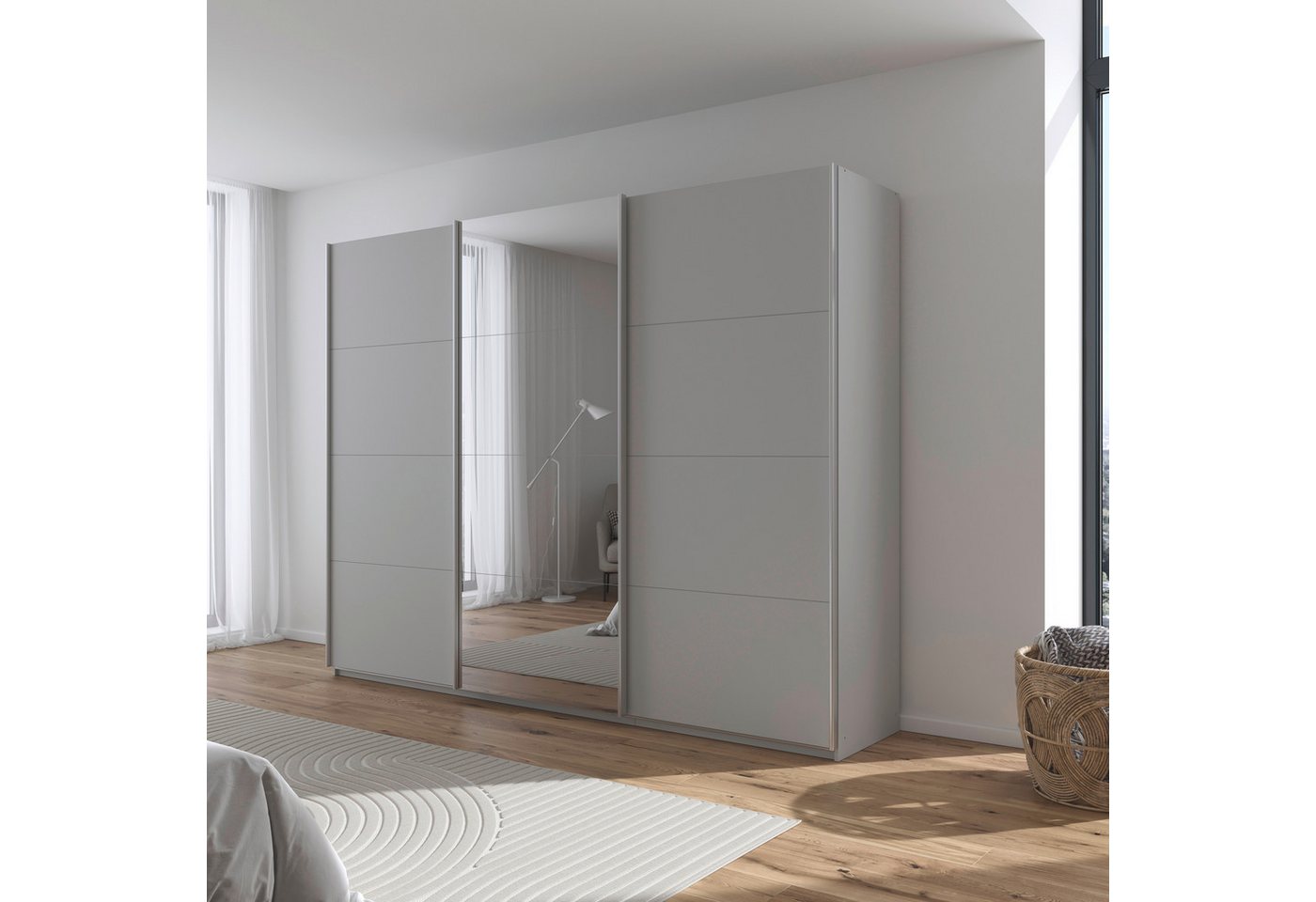 OTTO home Schwebetürenschrank Kleiderschrank Schrank Schlafzimmerschrank Garderobe AGORDO (Breiten 203/271/315/360 cm in drei Griff-Farben - NEU: Farbe SCHWARZ) Top Innenausstattung, in 4 Breiten und 2 Höhen MADE IN GERMANY