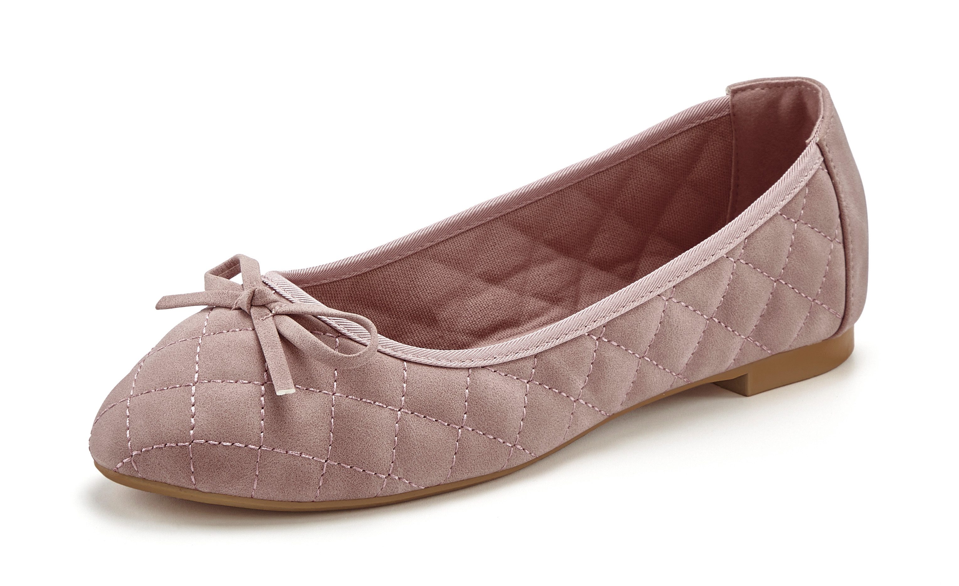 LASCANA Slipper, Schlüpfschuh Ballerina mit Schleifenapplikation VEGAN günstig online kaufen