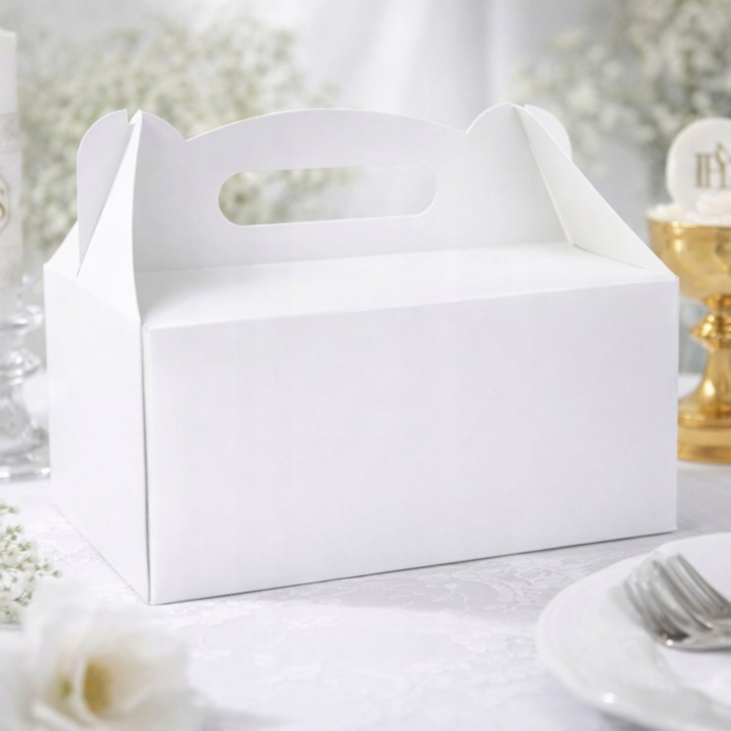 Festivalartikel Herzkuchenform Kuchenschachtel Weiß 10 Stk Hochzeit Taufe Kommunion stabil, (1-tlg)