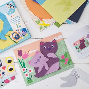 DJECO Kreativset Bastelbox Streicheleinheiten Basteln mit Papier für Kinder ab 3 Jahren
