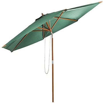 habeig Sonnenschirm Sonnenschirm 300 cm aus Holz mit UV 50+ Marktschirm Schirm
