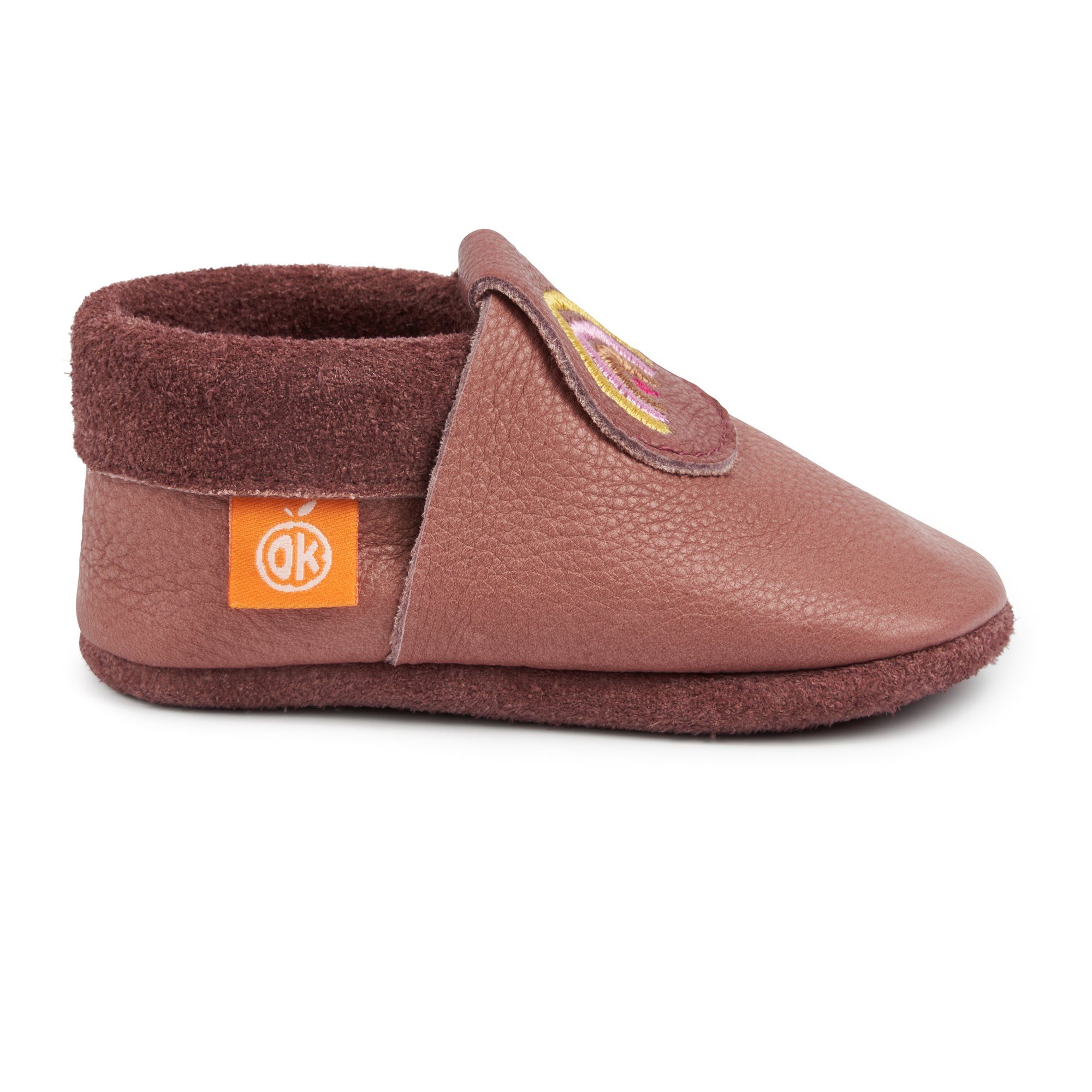 Orangenkinder® Reginchen der Regenbogen Baby Krabbelschuh pflanzlich gegerbtes Leder, Made in Germany, atmungsaktiv