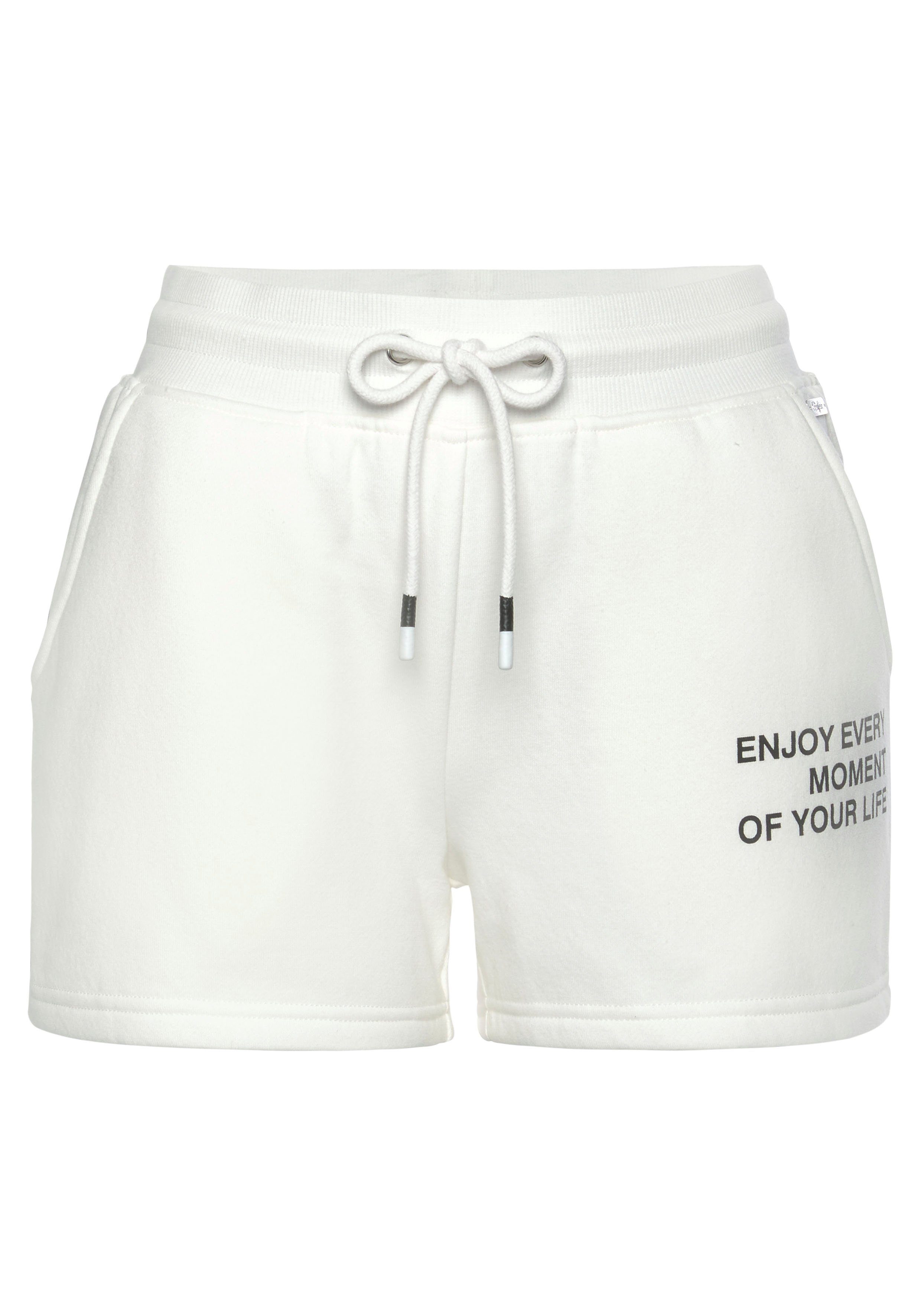 mit Loungeanzug weiß Druck, Buffalo Sweatshorts Statement