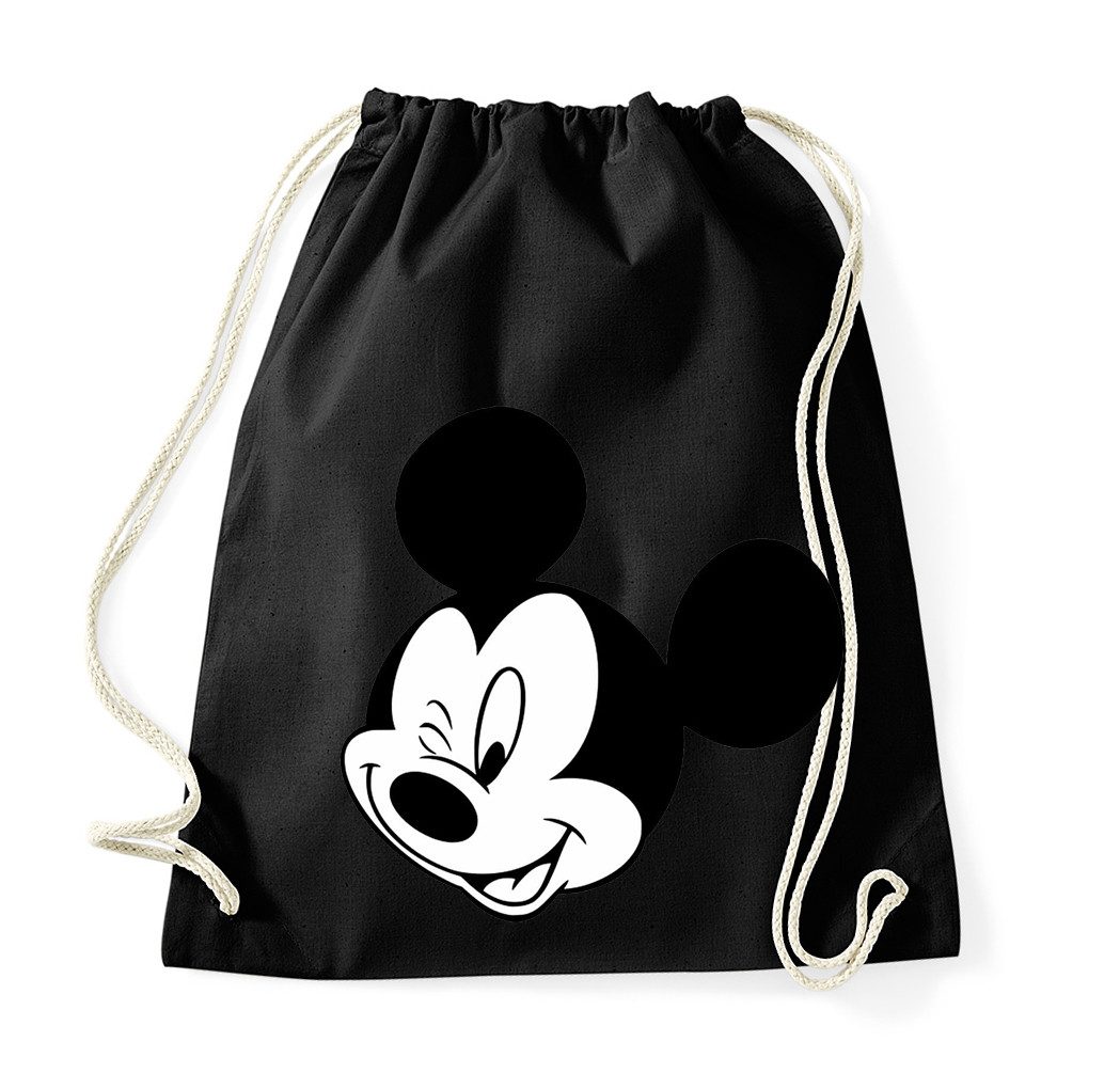 Blondie & Brownie Turnbeutel Mickey Zwinker Baumwoll Turnbeutel Freizeit Sport Kordel Komfort, Turnbeutel Mickey Zwinker Baumwolle Kordelzug Schule Sport