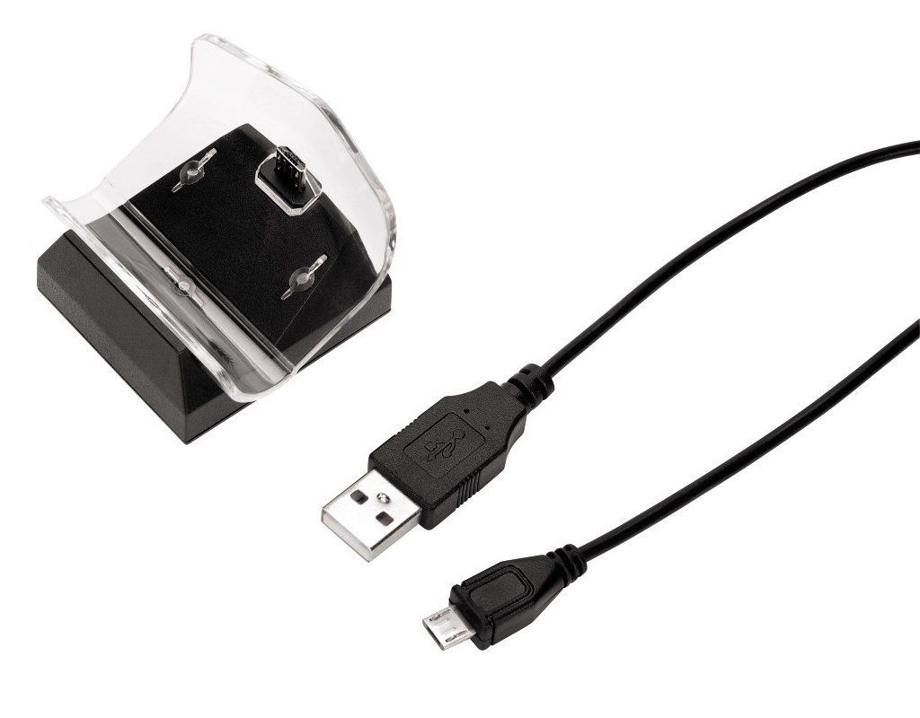 Hama Hama USB Mini Ladegerät Lade-Station Lader für Sony PS4 Controller  Game-Pad Akku Zubehör PlayStation 4 (Easy-Plug-In-Design für ein möglichst  einfaches Einlegen der Controller)