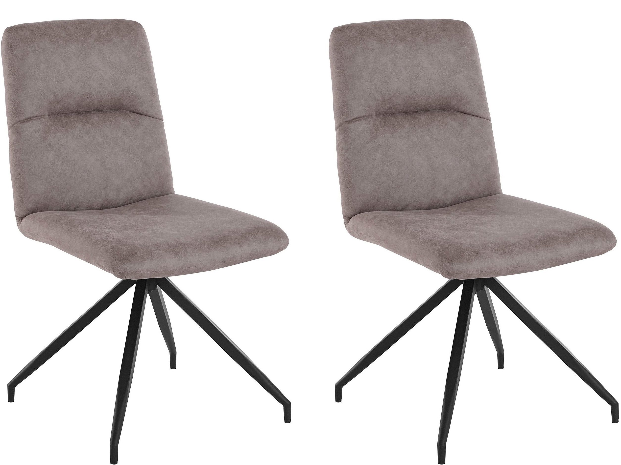 loft24 Esszimmerstuhl Anya (2er-Set, 2 St), Sitzhöhe 46 cm, Kunstleder Optik, Metallgestell
