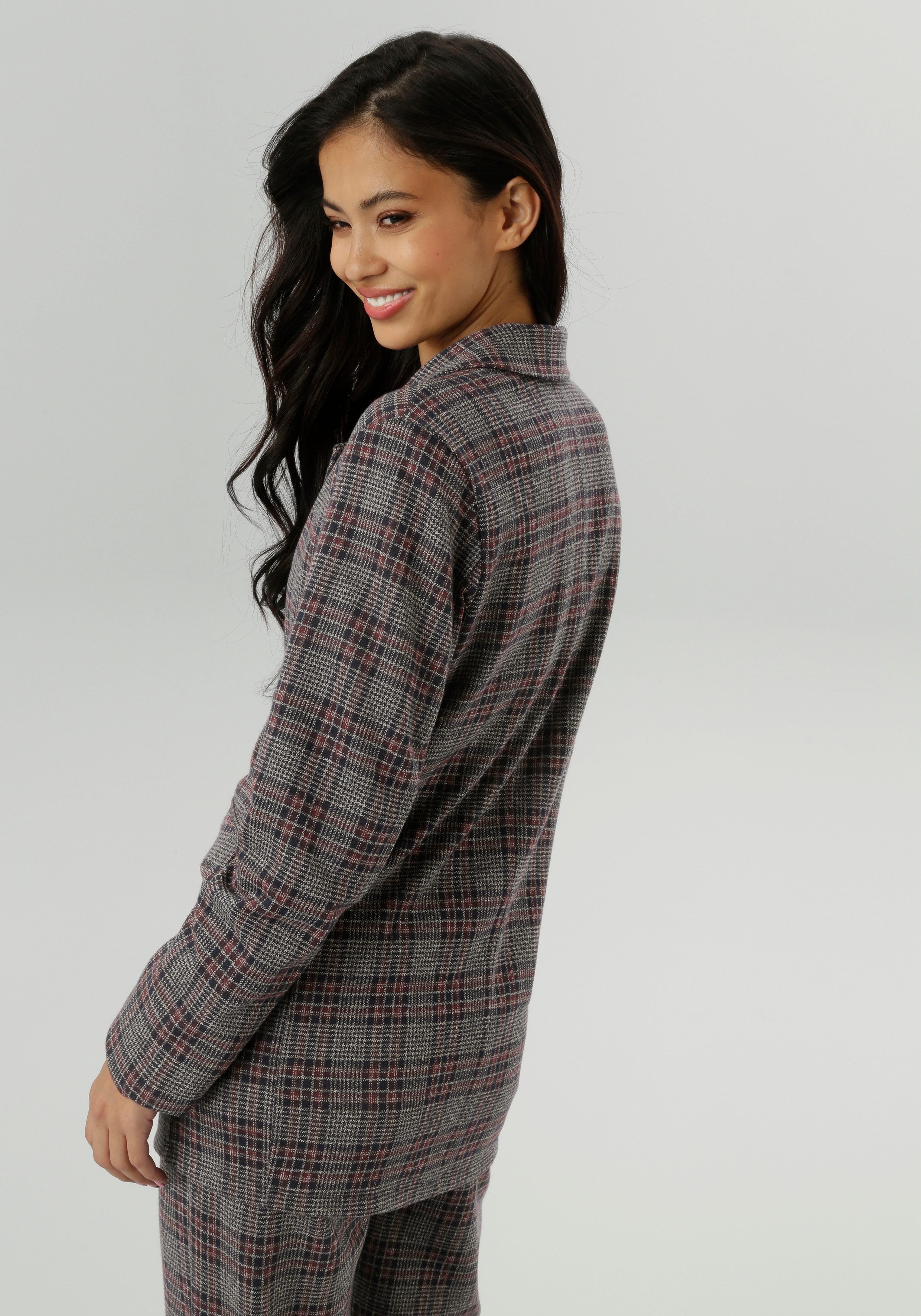 Aniston SELECTED Jerseyblazer mit klassischem Karomuster günstig online kaufen