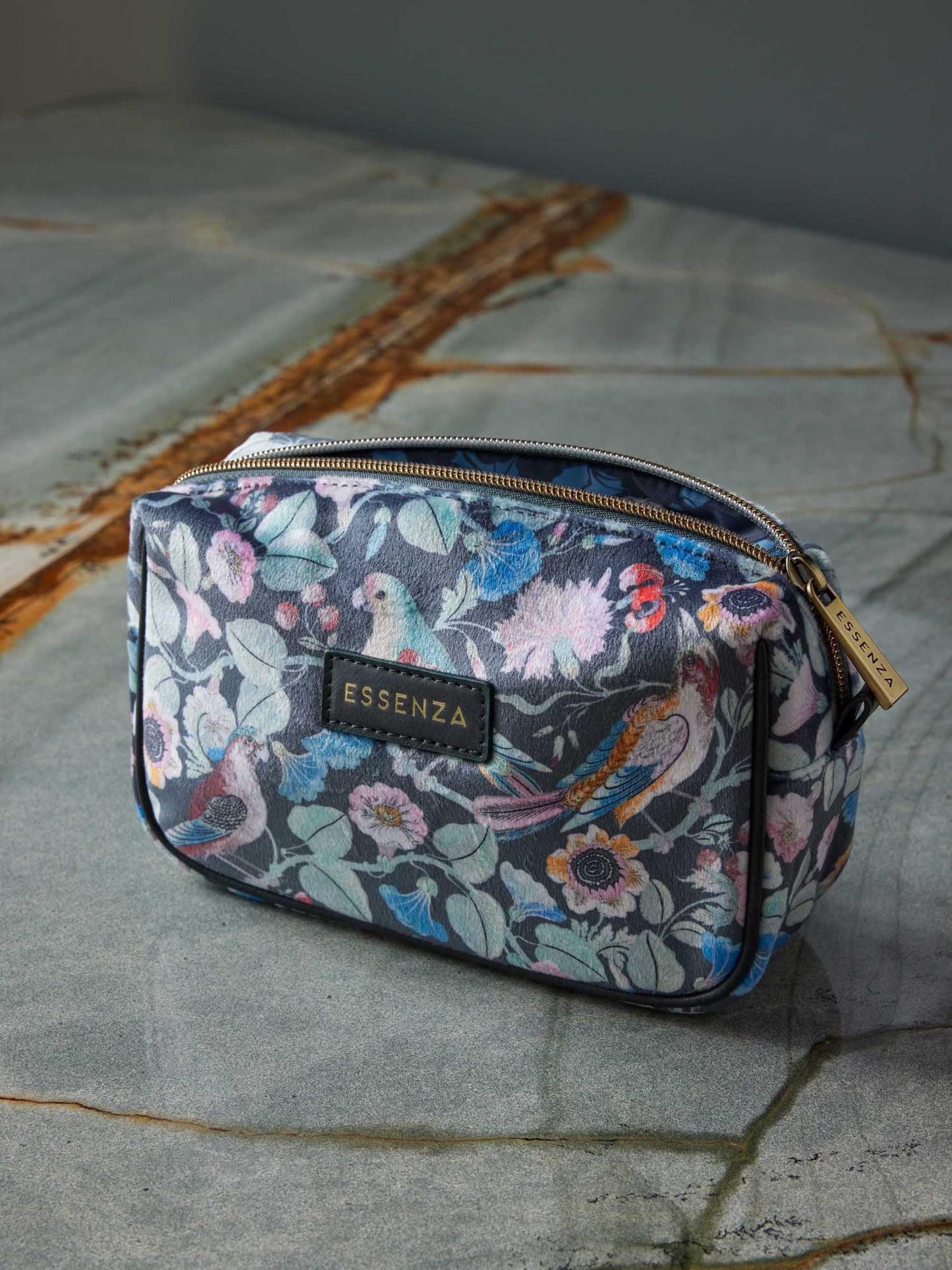 Essenza Kosmetiktasche Megan Aleste (1-tlg), mit Blumen- und Vogelmotiv