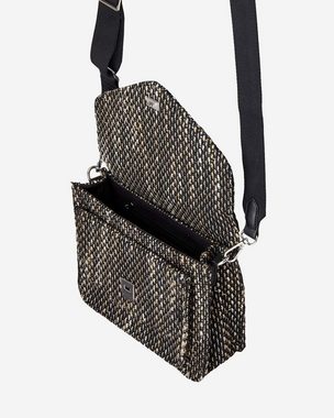 Becksöndergaard Umhängetasche Amaya Mara Crossbody Bag - Handtasche Damen mit Trageriemen Tweedoptik, in Schwarz 26x19x8 cm