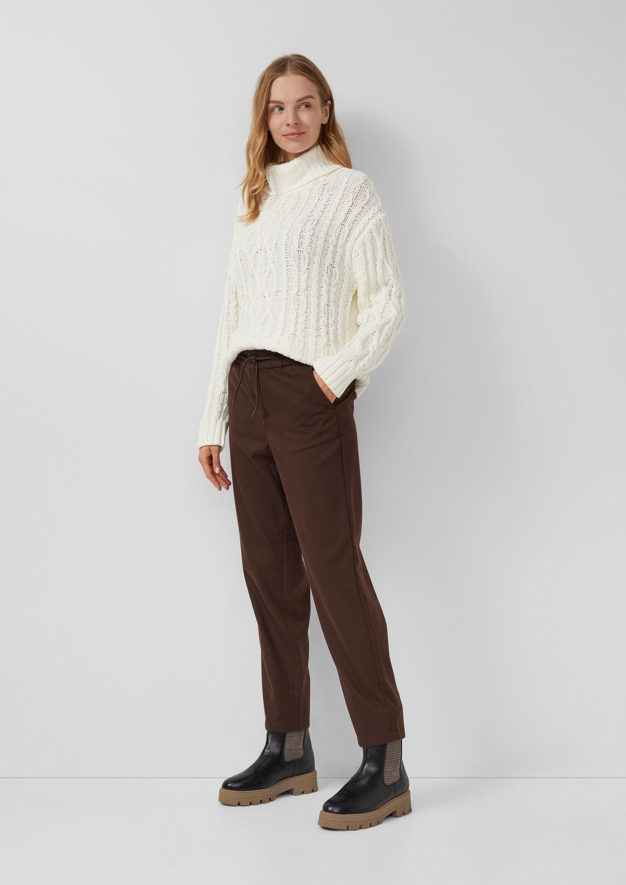 s.Oliver Chinos Hose 7/8-Flanell-Hose mit Elastikbund günstig online kaufen