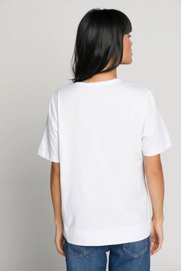 Gina Laura Rundhalsshirt T-Shirt GOOD VIBES Rundhals Halbarm