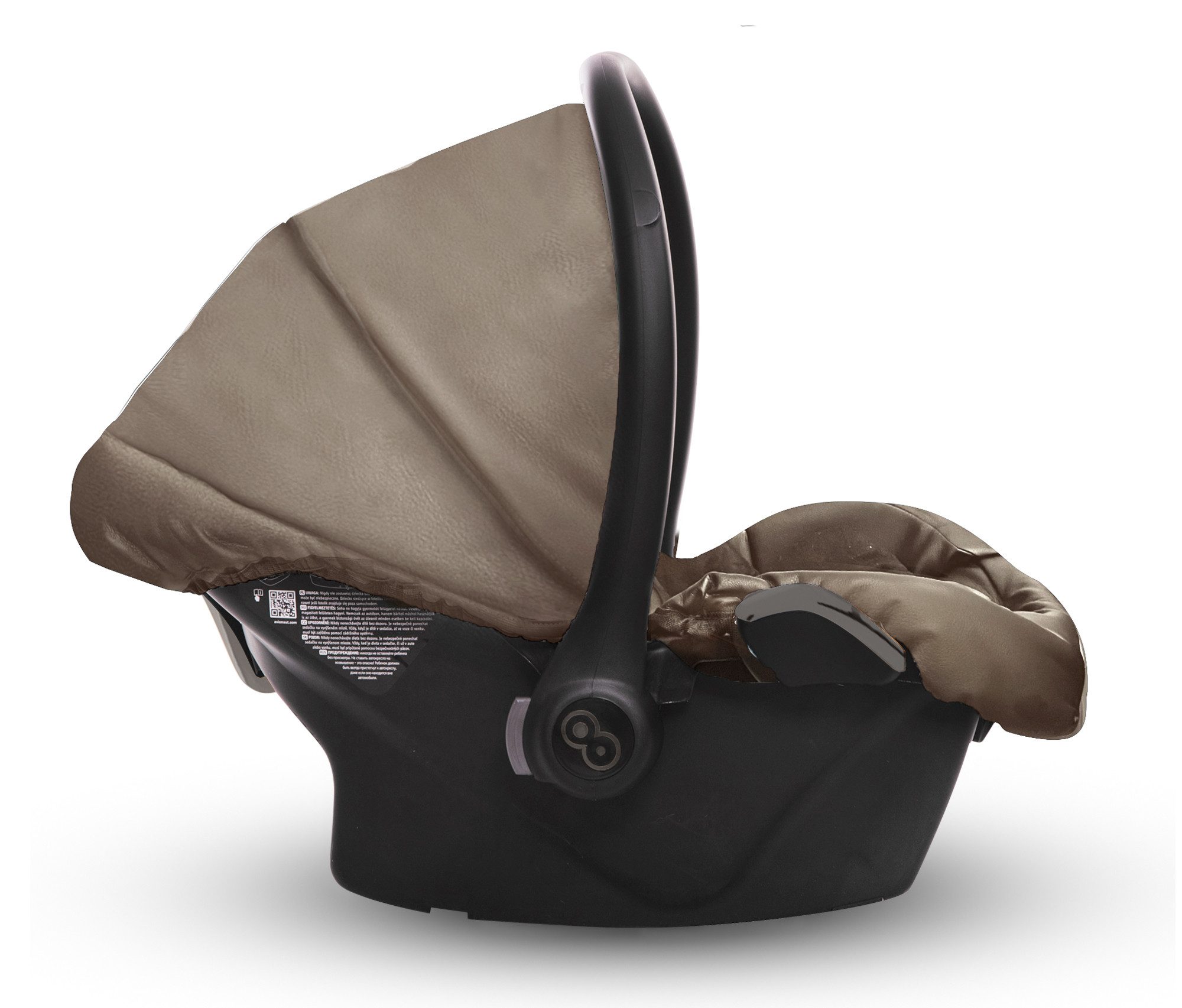 TPFFamily Babyschale Musse Royal Autositz Kunstleder Babyschale fürs Auto, ab: 0+, bis: 13kg (0-13kg), auch passend für Musse Royal Kinderwagen Grau Gestell Grau/Silber