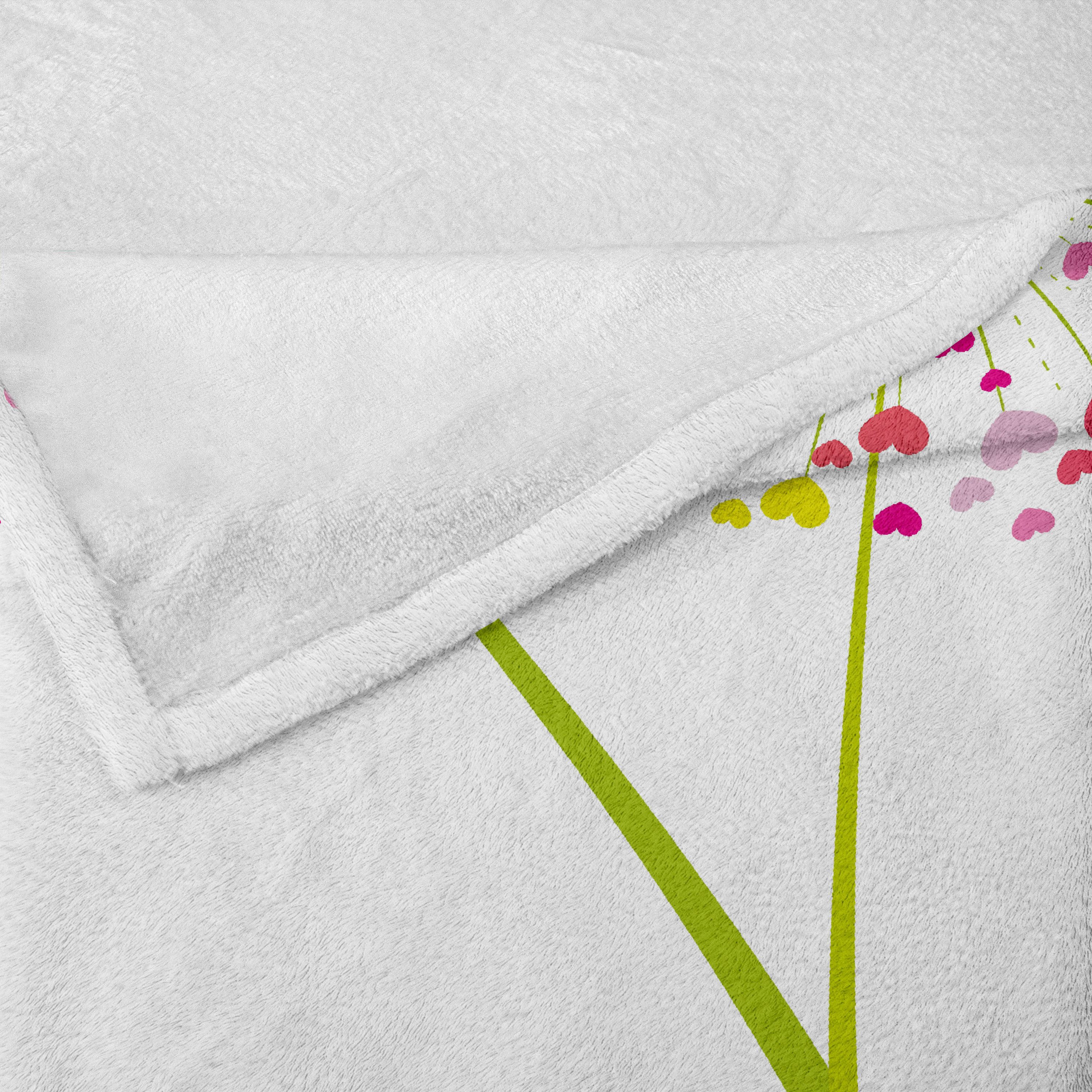 Wohndecke Gemütlicher Plüsch für den Innen- und Außenbereich, Abakuhaus, Valentine Löwenzahn-Herzen