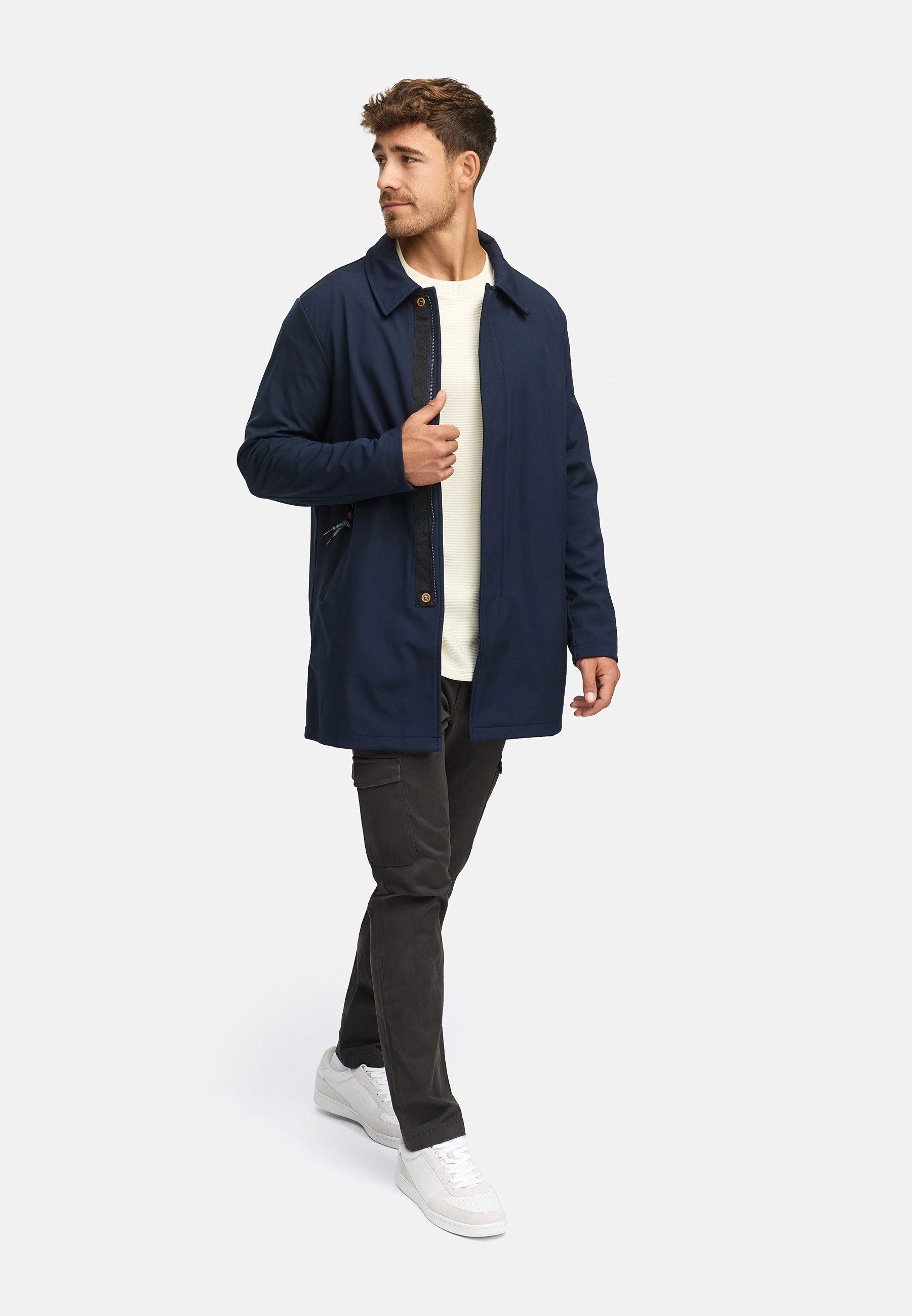 Indicode Trenchcoat Herren INRoute Softshell Mantel Herrenmantel Stylischer Herren Mantel