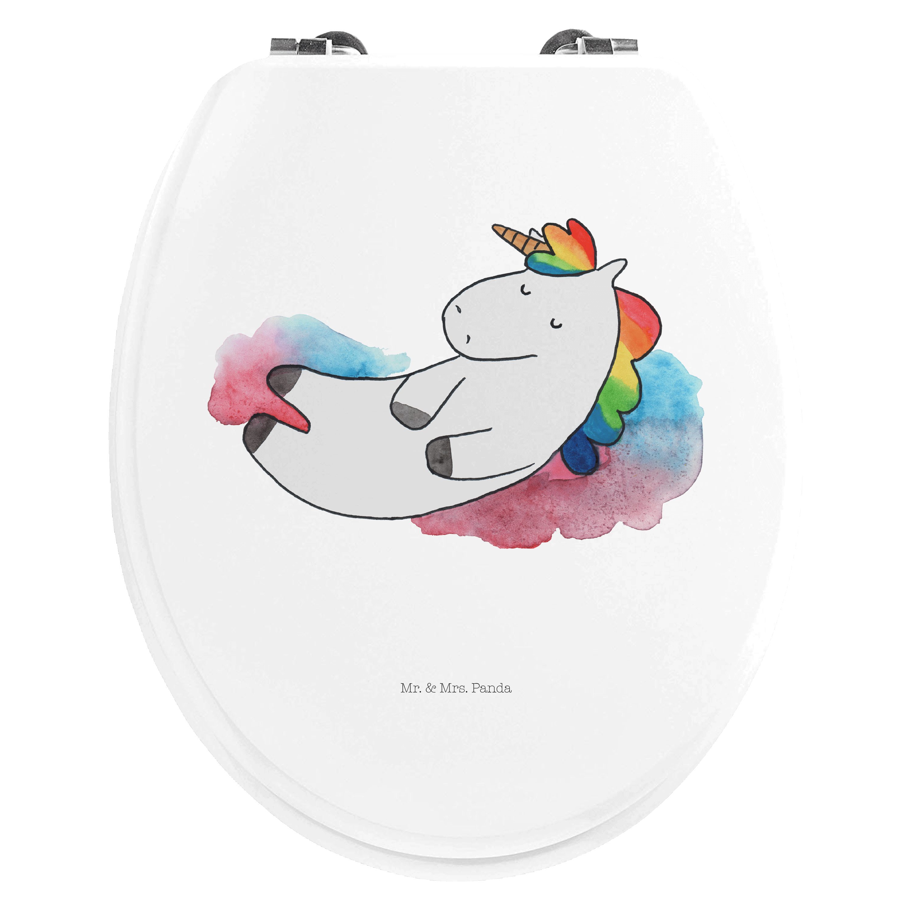 WC-Sitz Einhorn Wolke 7 - Weiß - Geschenk, Glaube, Lächeln, Einhörner, WC-Sit