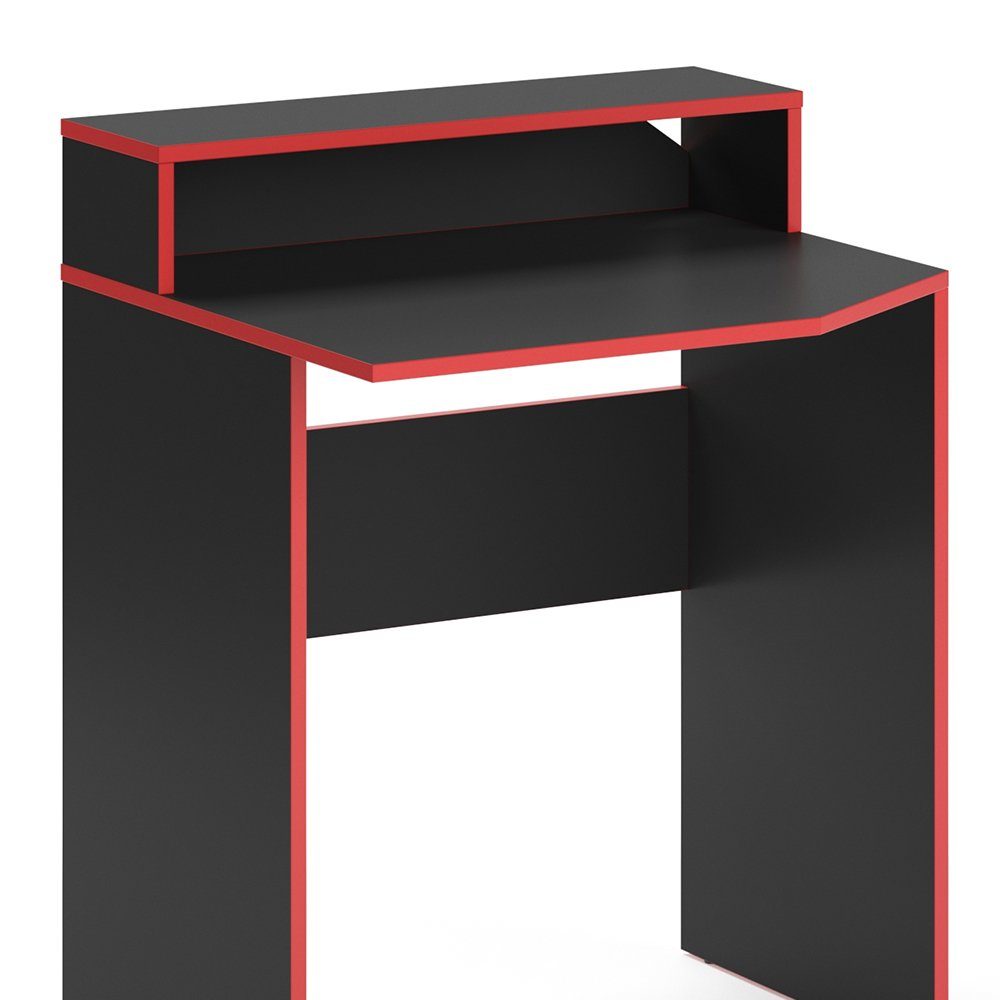 Arbeitstisch Rot Kurz KRON Schreibtisch Computertisch Schwarz Vicco