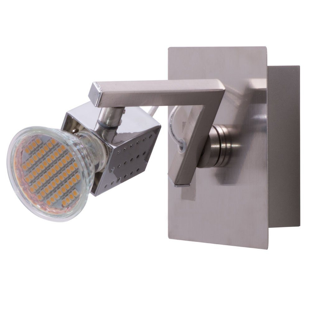verstellbar LED Chrom Globo LED Leuchte Wandleuchte, Spot Warmweiß, inklusive, Wand Zimmer Wohn Strahler Leuchtmittel